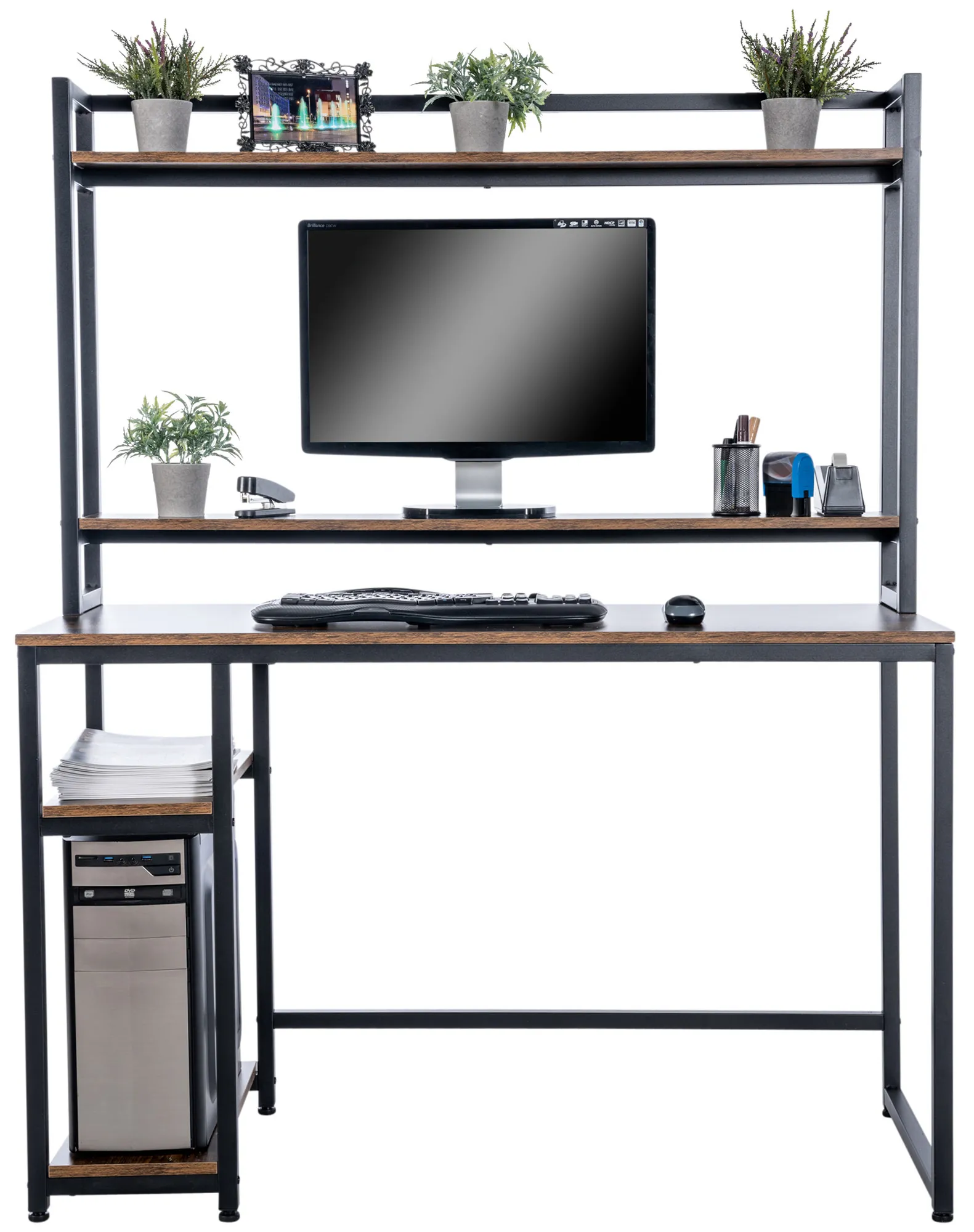 Schreibtisch Billings 120x50x150 cm schwarz/braun