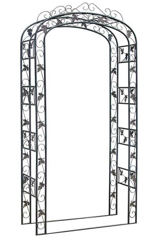 Verzierter Rosenbogen 240x120x45 cm schwarz