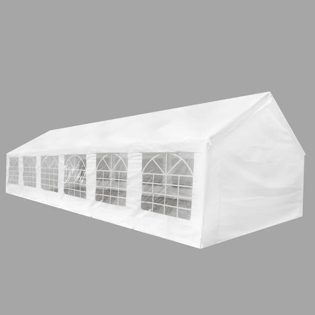 Outdoor Partyzelt 12x6 m Weiß mit Stahlrahmen und UV-beständiger Zeltplane