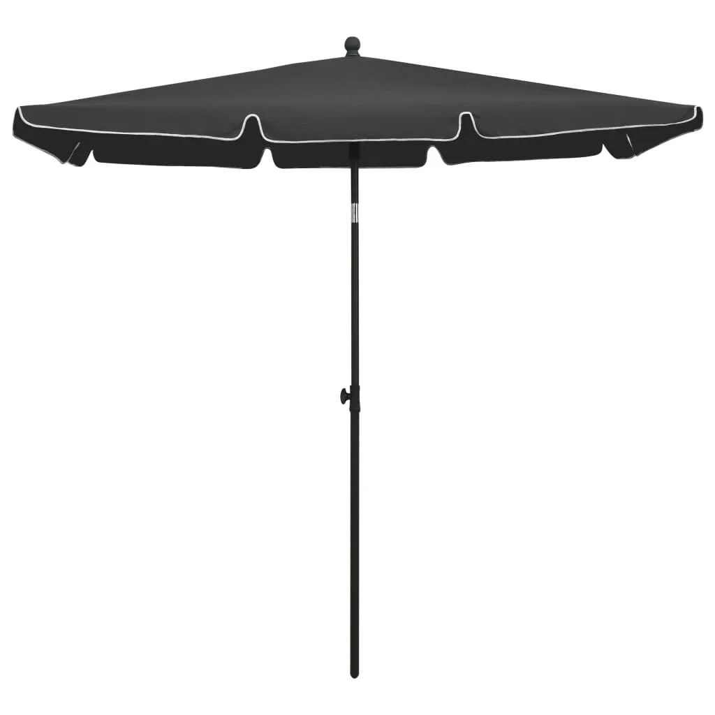 Gartenschirm 210x140x238 cm Anthrazit mit Stahlgestell und 4 Rippen