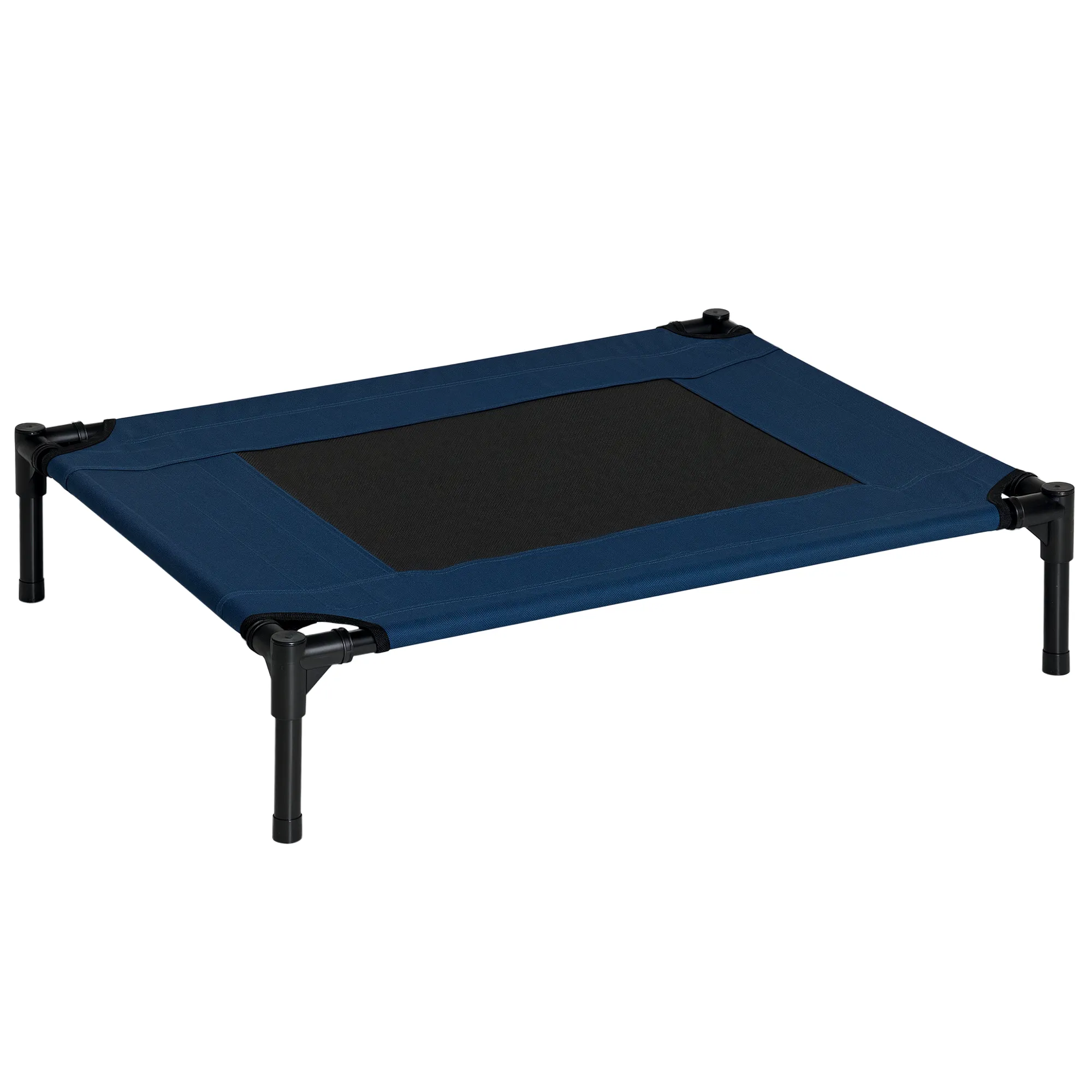 Hundebett Hundeliege Outdoor Katzenbett Haustierbett Schlafplatz Stahl 600D Oxford-Gewebe Blau 76 x 61 x 18 cm