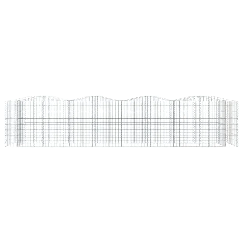 Gabionen-Hochbeet mit Hochbogen 400x100x100 cm Verzinktes Eisen
