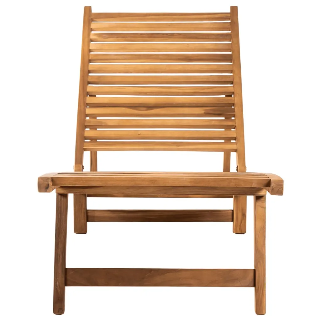 Komfortable Sonnenliege aus Naturholz 55x161x69 cm in Naturfarbe