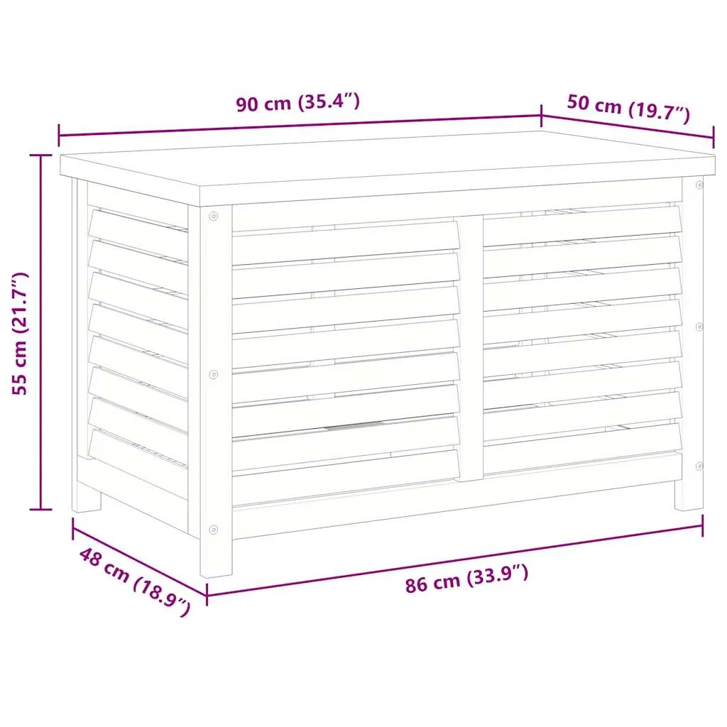 Gartenbox aus Massivholz, 90 x 48 x 55 cm, rötlich-braun