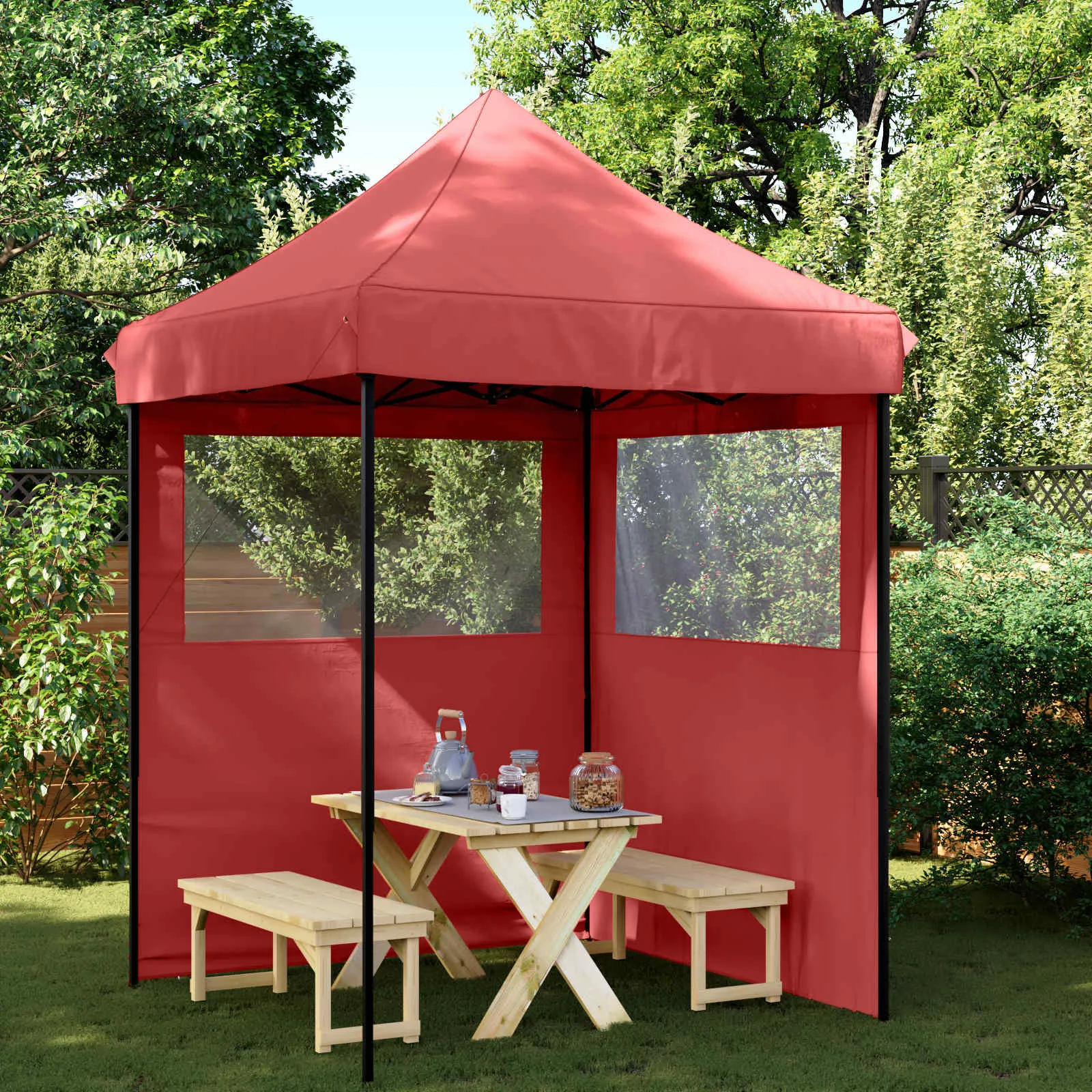 Modernes faltbares Partyzelt 200x200x306 cm Bordeauxrot