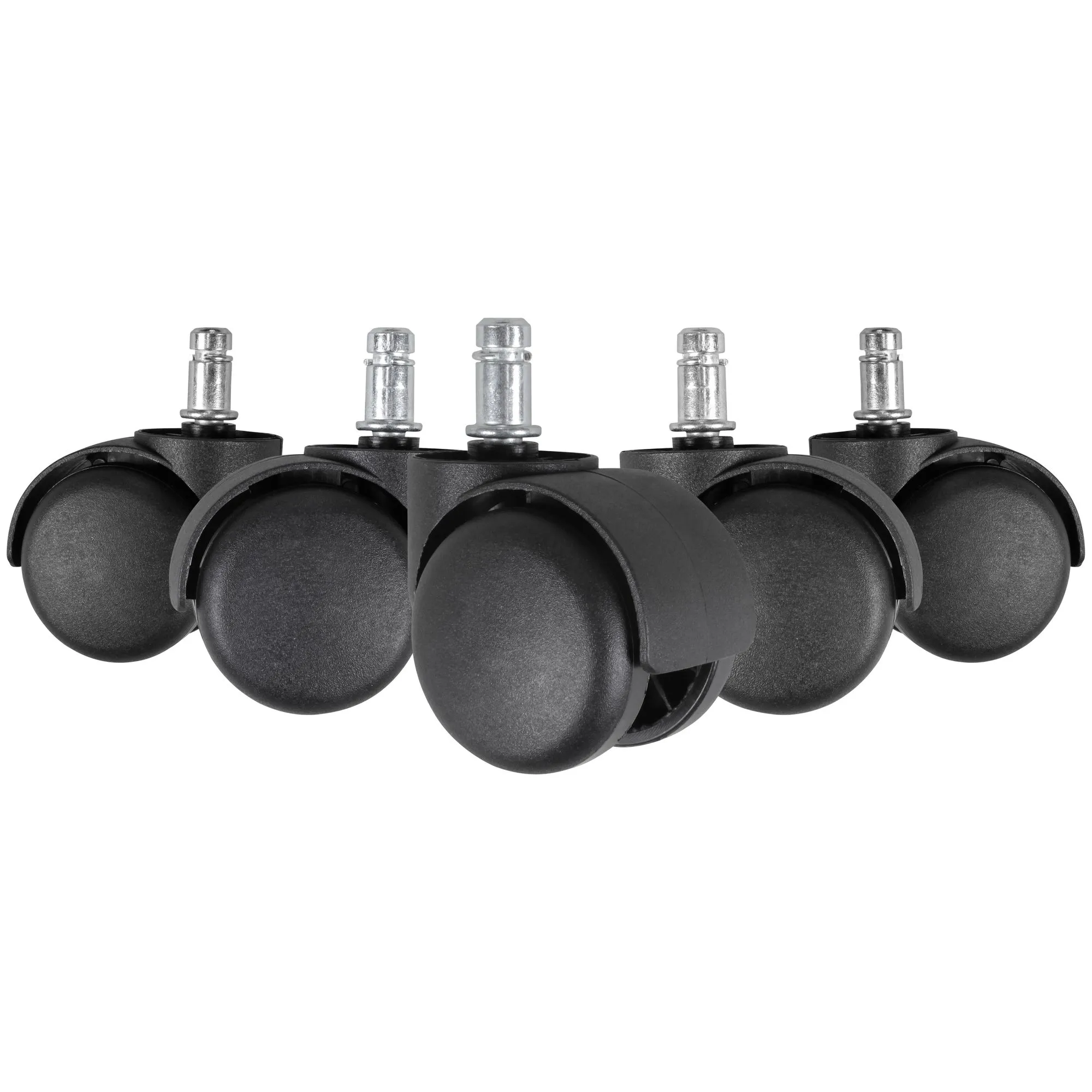 tinkaro 5er-Set Weichboden-Rollen ENEA Polyurethan Ersatzrollen Schwarz