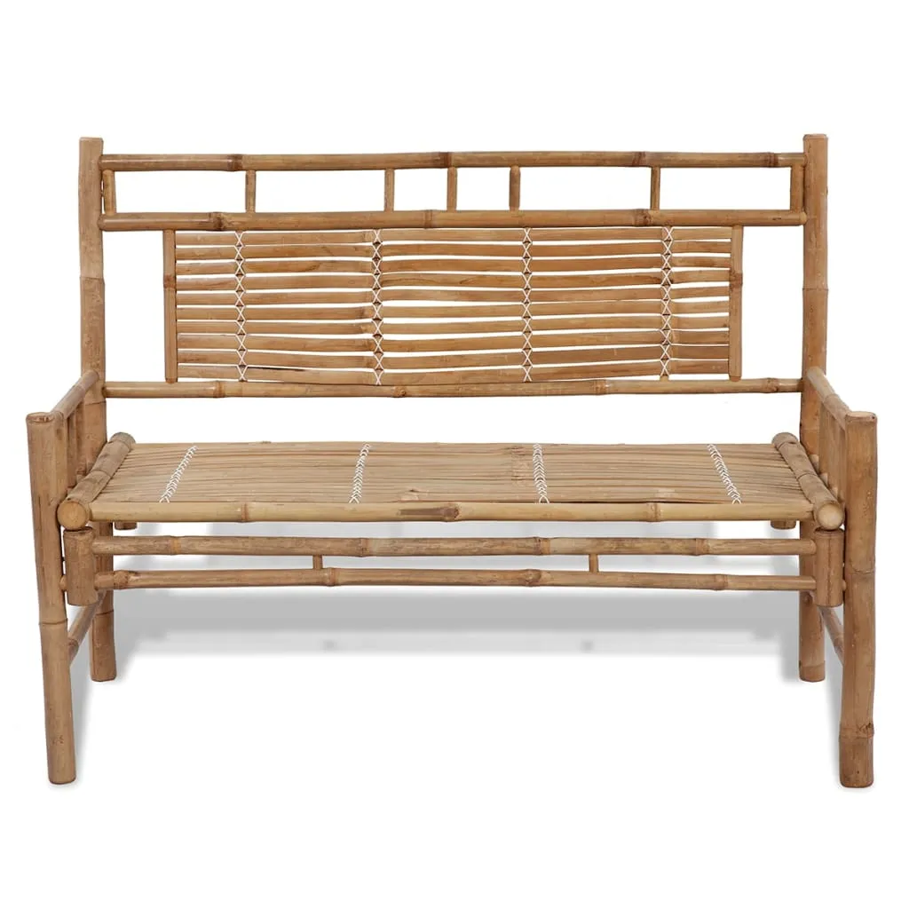 Klassische Bambusbank mit Rückenlehne 120 x 55 x 90 cm Naturfarbe