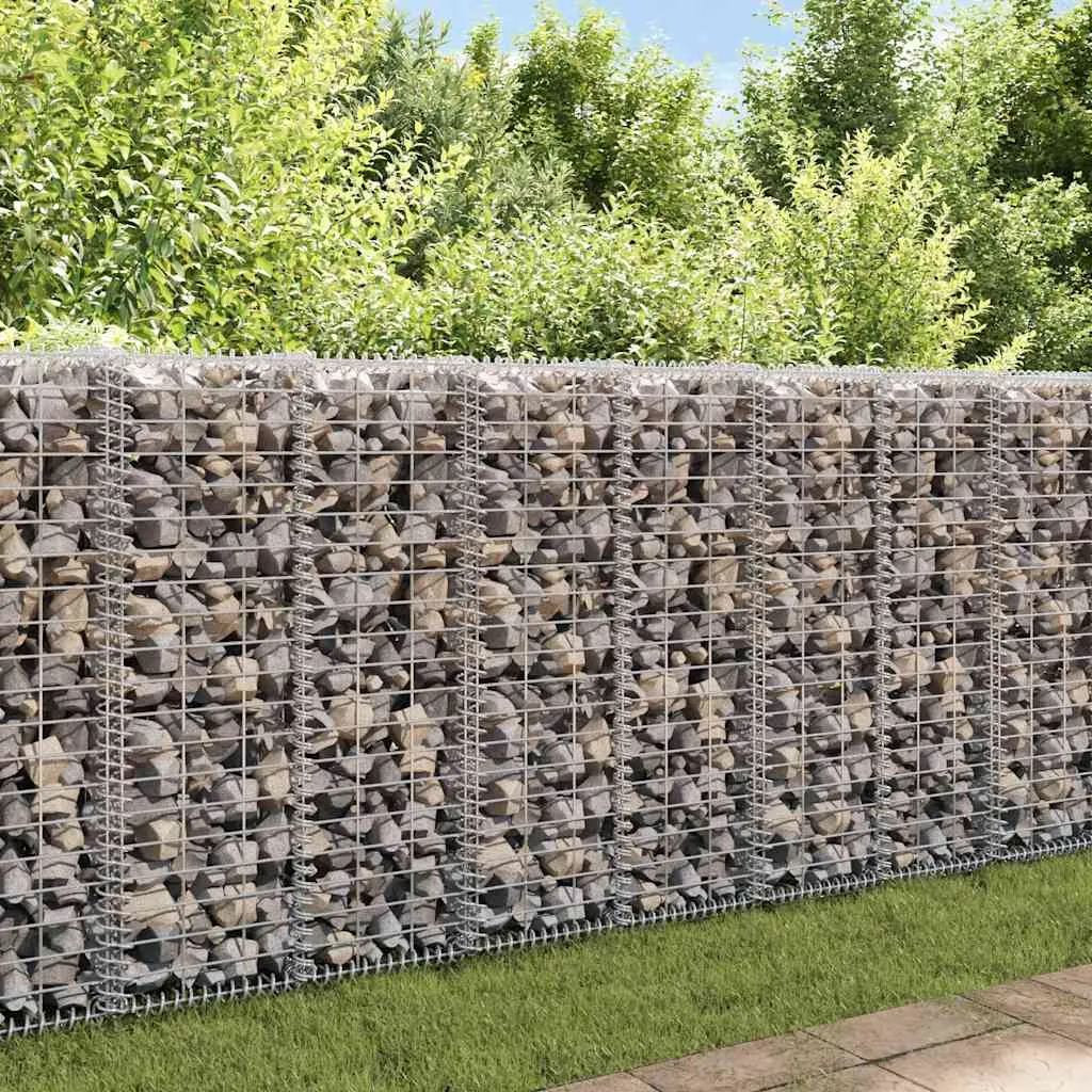 Gabionenkorb aus verzinktem Stahl Silber 20 x 20 x 100 cm