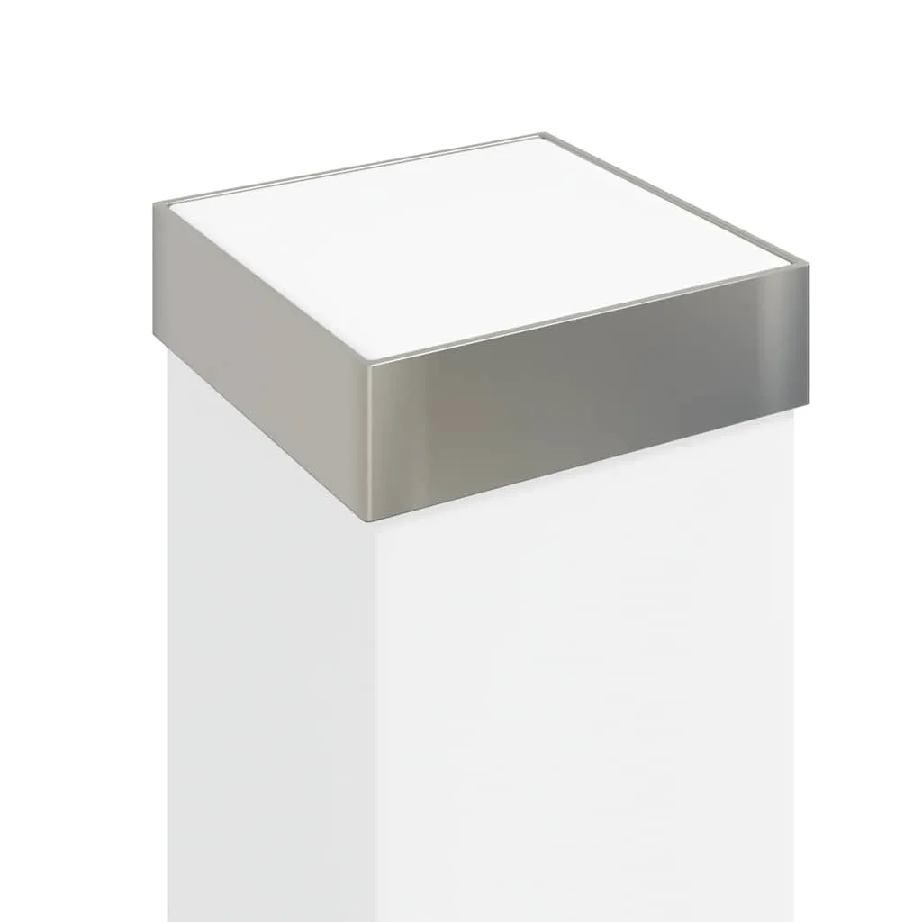 Silberne Pollerleuchte aus Edelstahl 10x10x110 cm mit IP44
