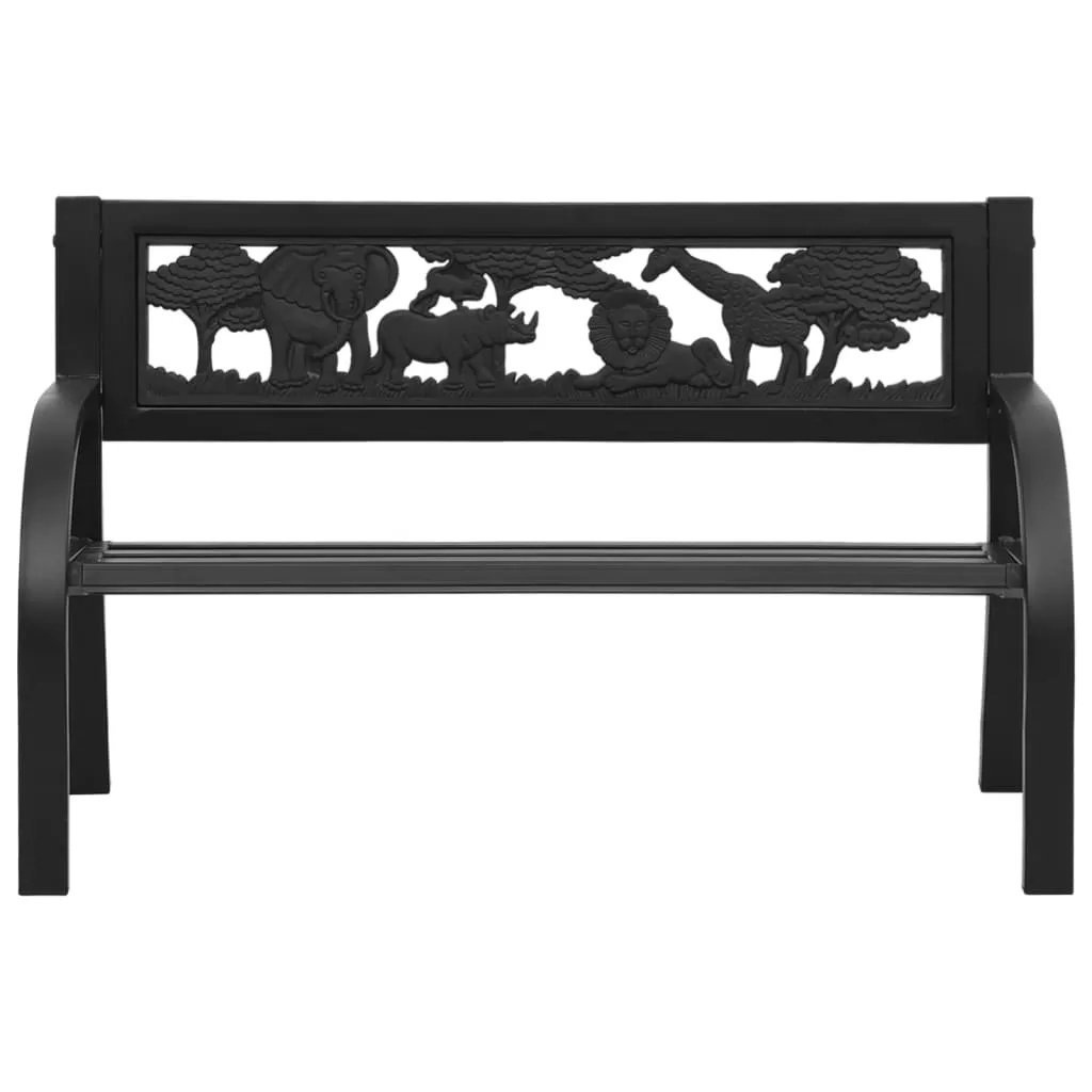 Kinder-Sitzbank aus Stahl Schwarz 86 x 41 x 53 cm
