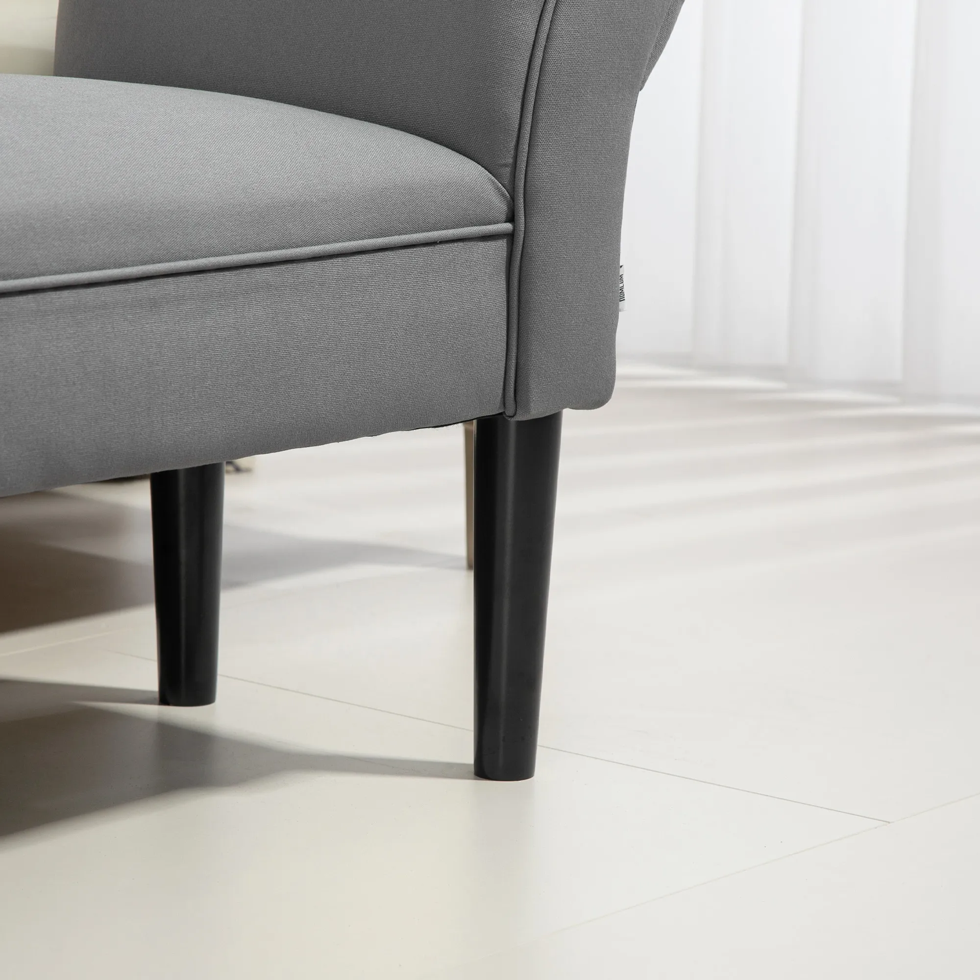 Sitzbank, Bettbank, robuste Bauweise, weiche Polsterung, 102x36x51 cm, Grau