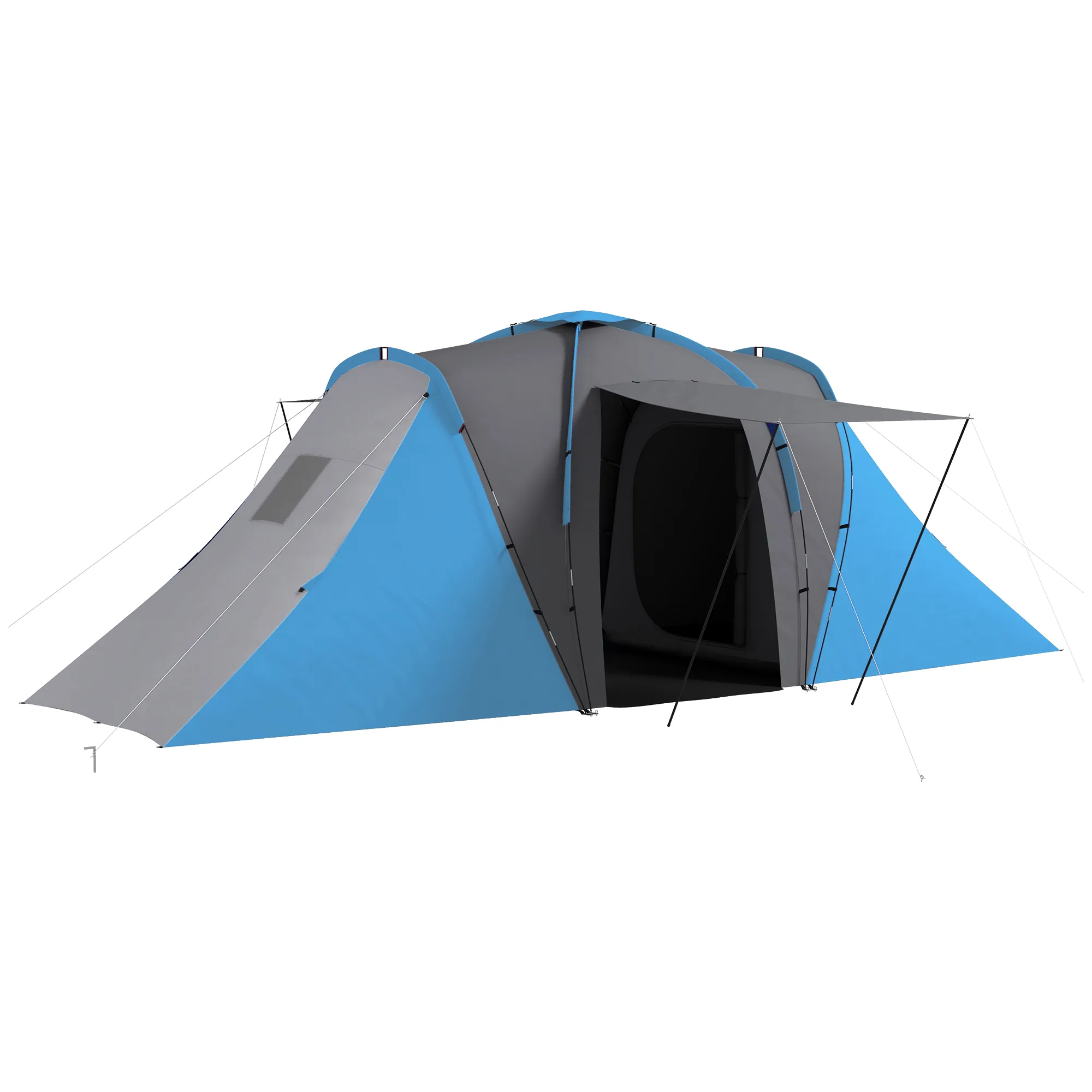 Tunnelzelt 4-6 Personen 555x225x190 cm Grau-Blau