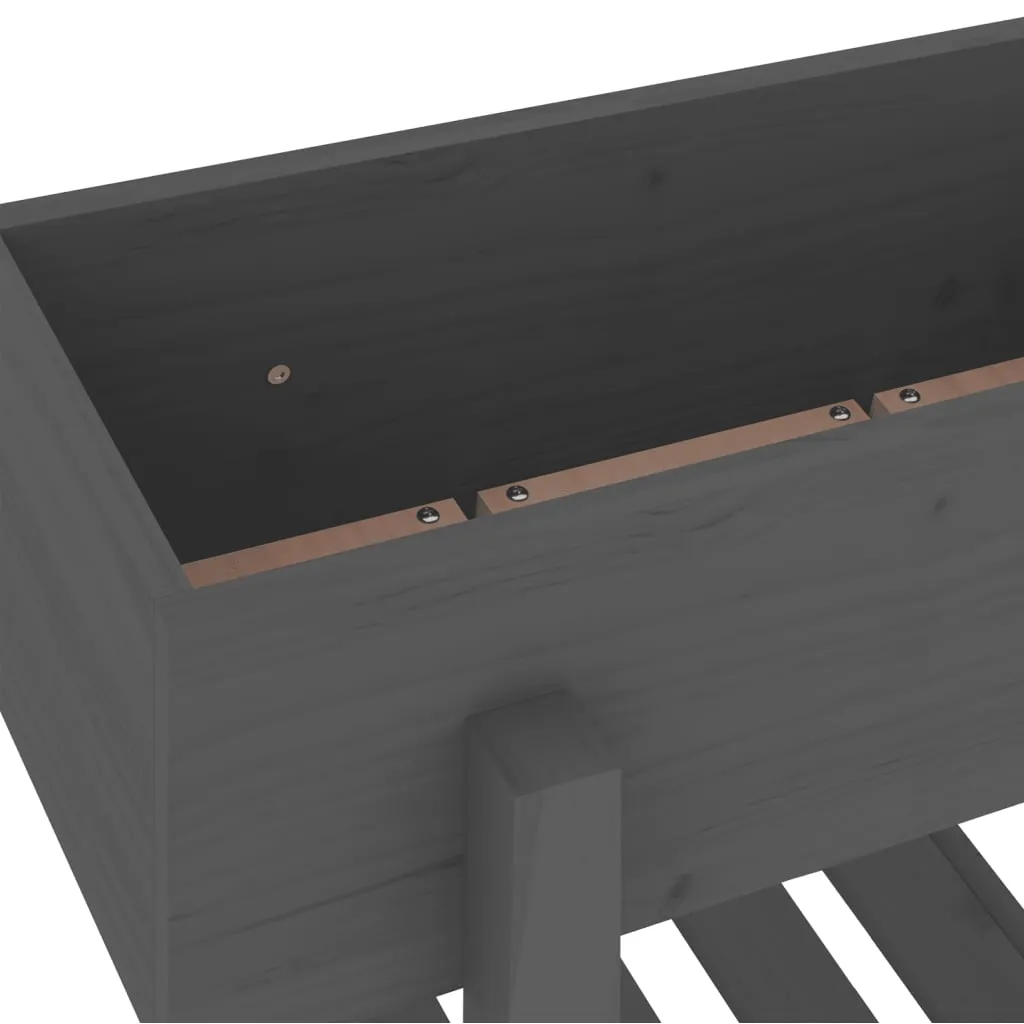 Pflanzkübel aus massivholz Grau 62 x 30 x 69 cm