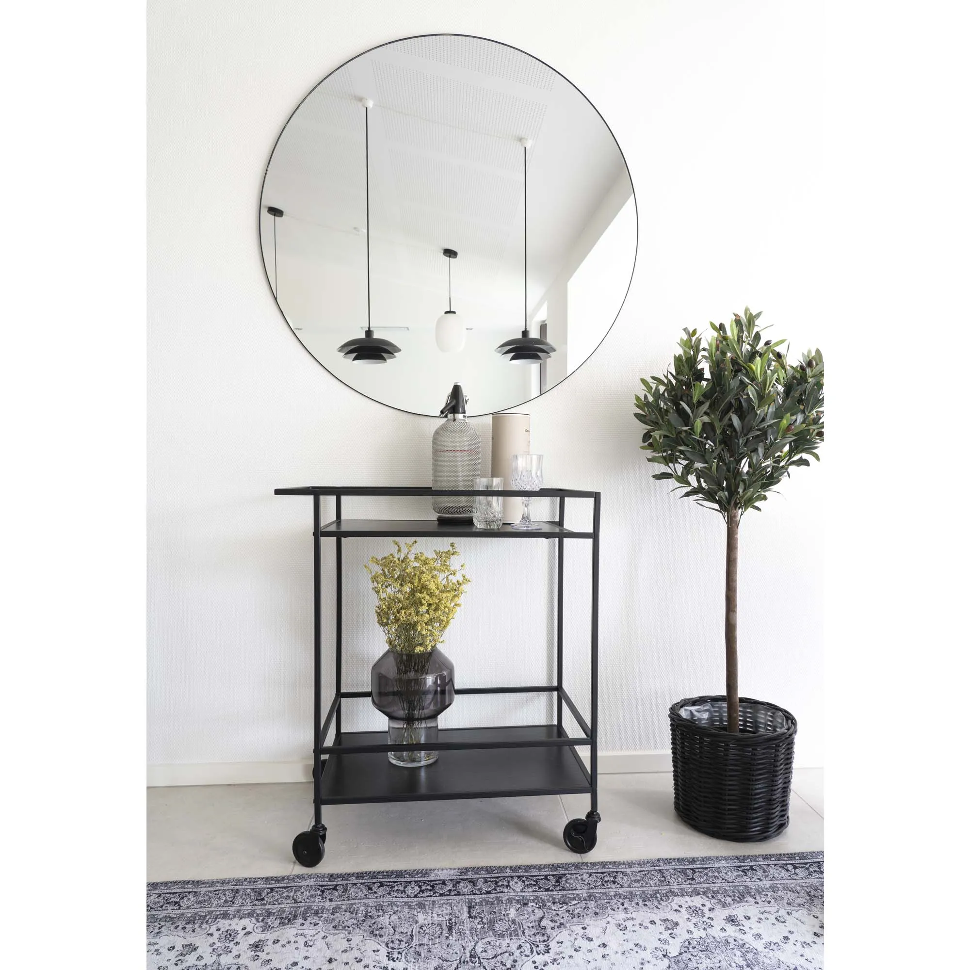 tinkaro Barwagen Vita 2 Regalböden 68x40x79 cm Schwarz