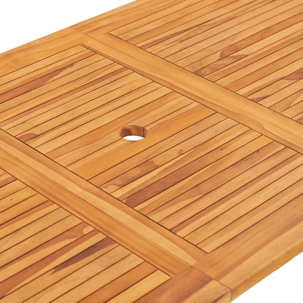 Elegante Naturholz Essgruppe 160 x 80 x 75 cm für Garten und Terrasse
