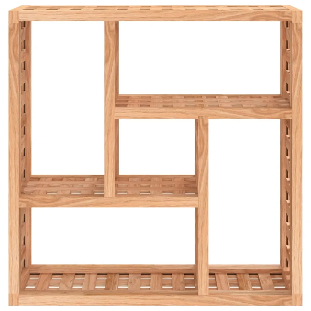 Wandregal aus Massivholz, Walnuss Finish 49x15x49 cm