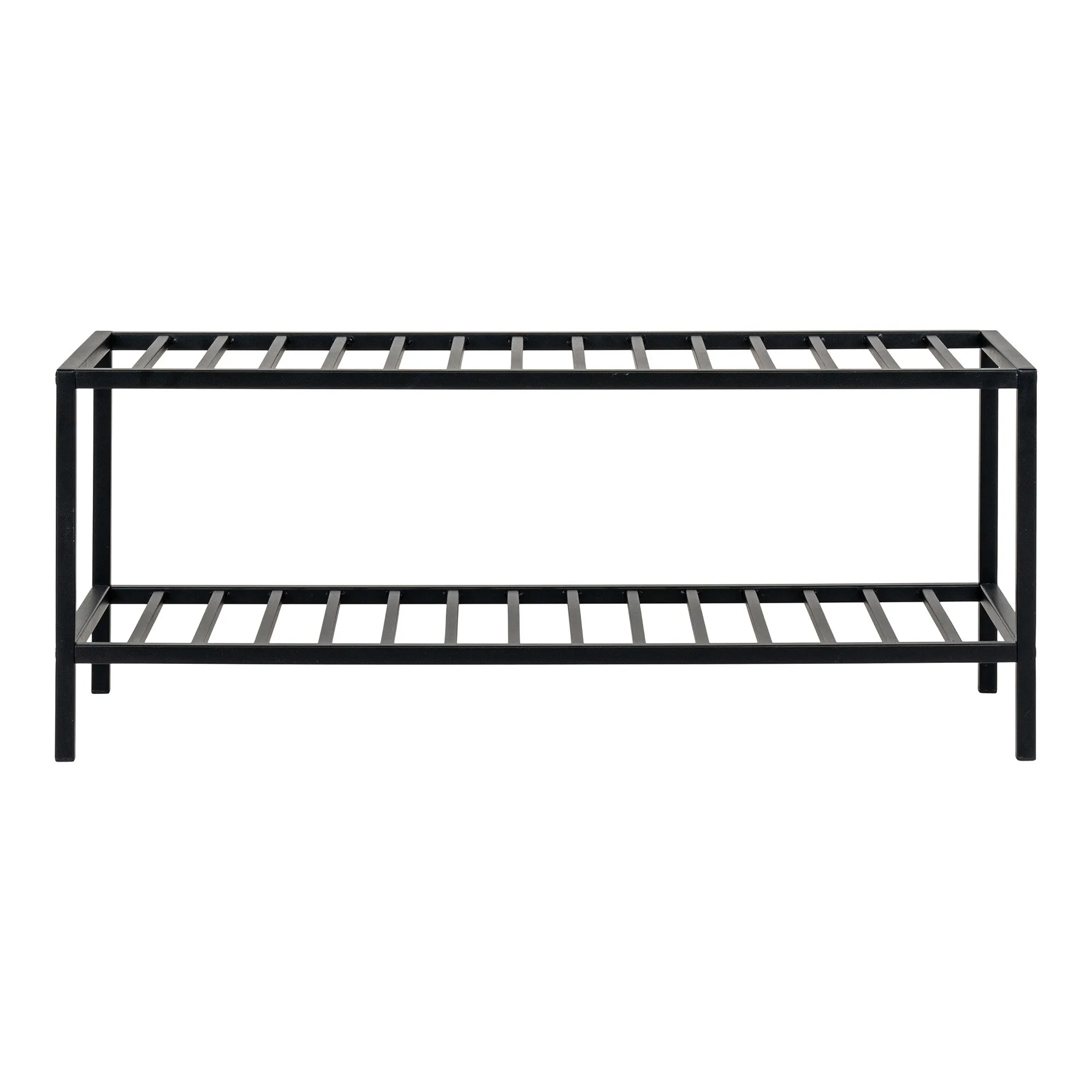 tinkaro Vita Schuhregal 2 Ebenen 79x34x32 cm Schwarz