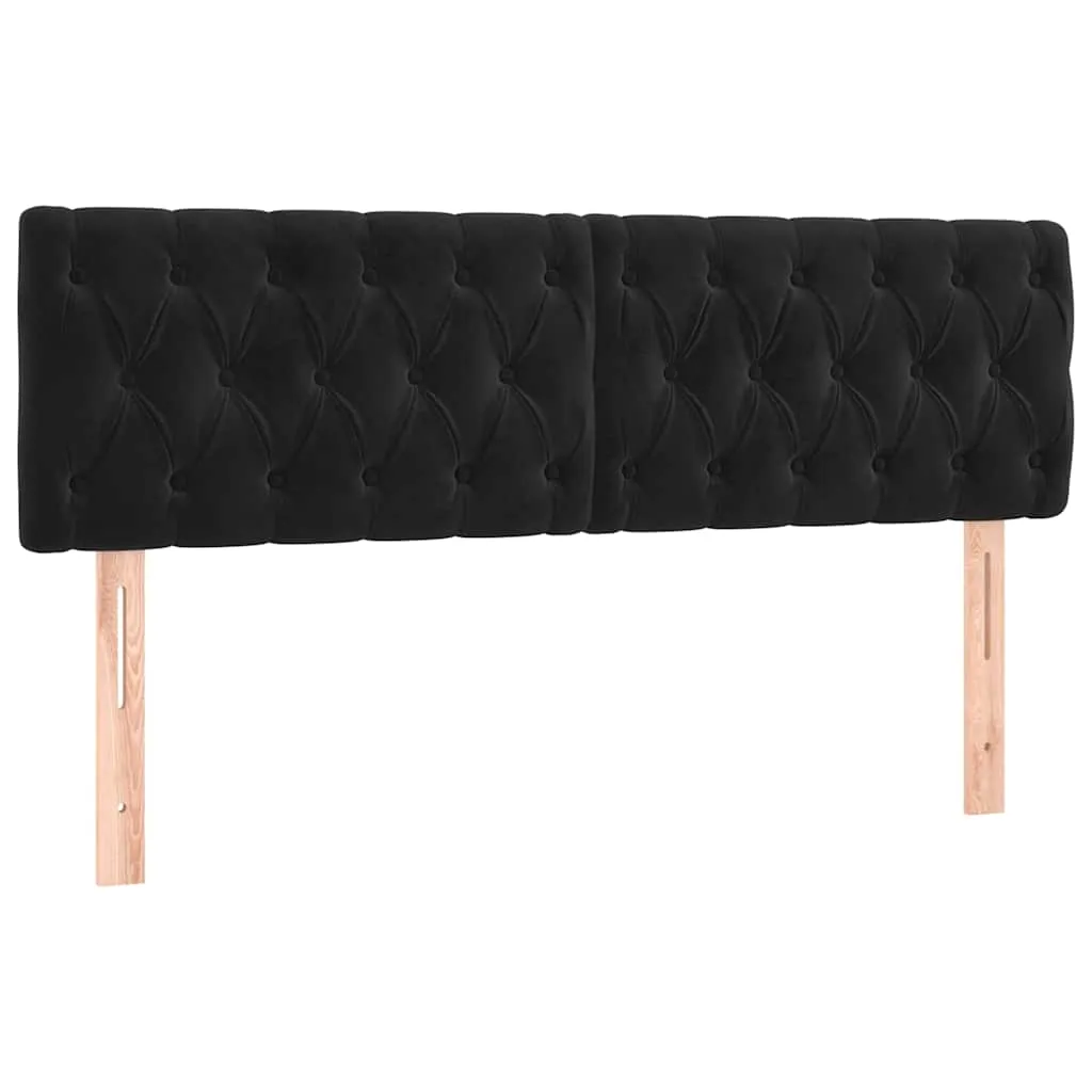 Boxspringbett aus Samt mit Taschenfederkernmatratze, 140x200 cm, Schwarz