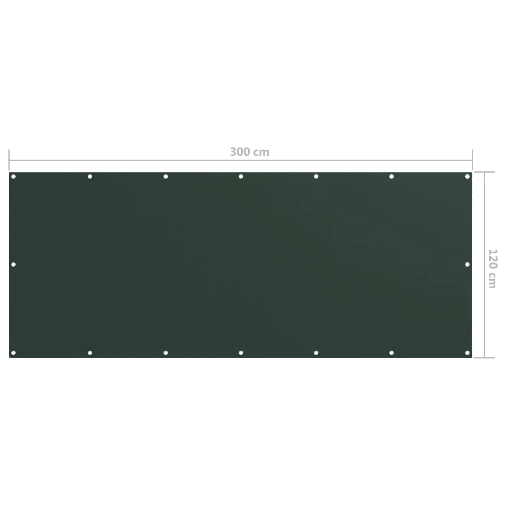 Wasserdichter Balkon-Sichtschutz 120x300 cm Dunkelgrün