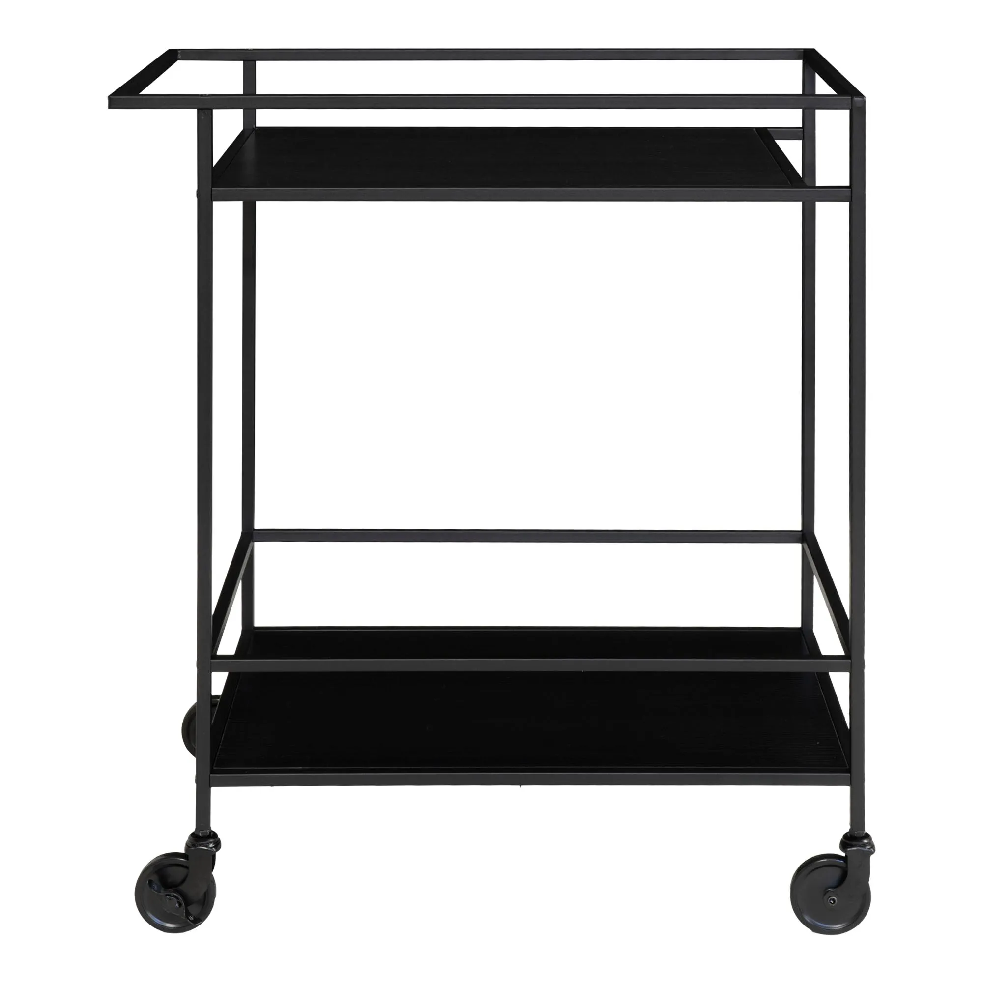 tinkaro Barwagen Vita 2 Regalböden 68x40x79 cm Schwarz