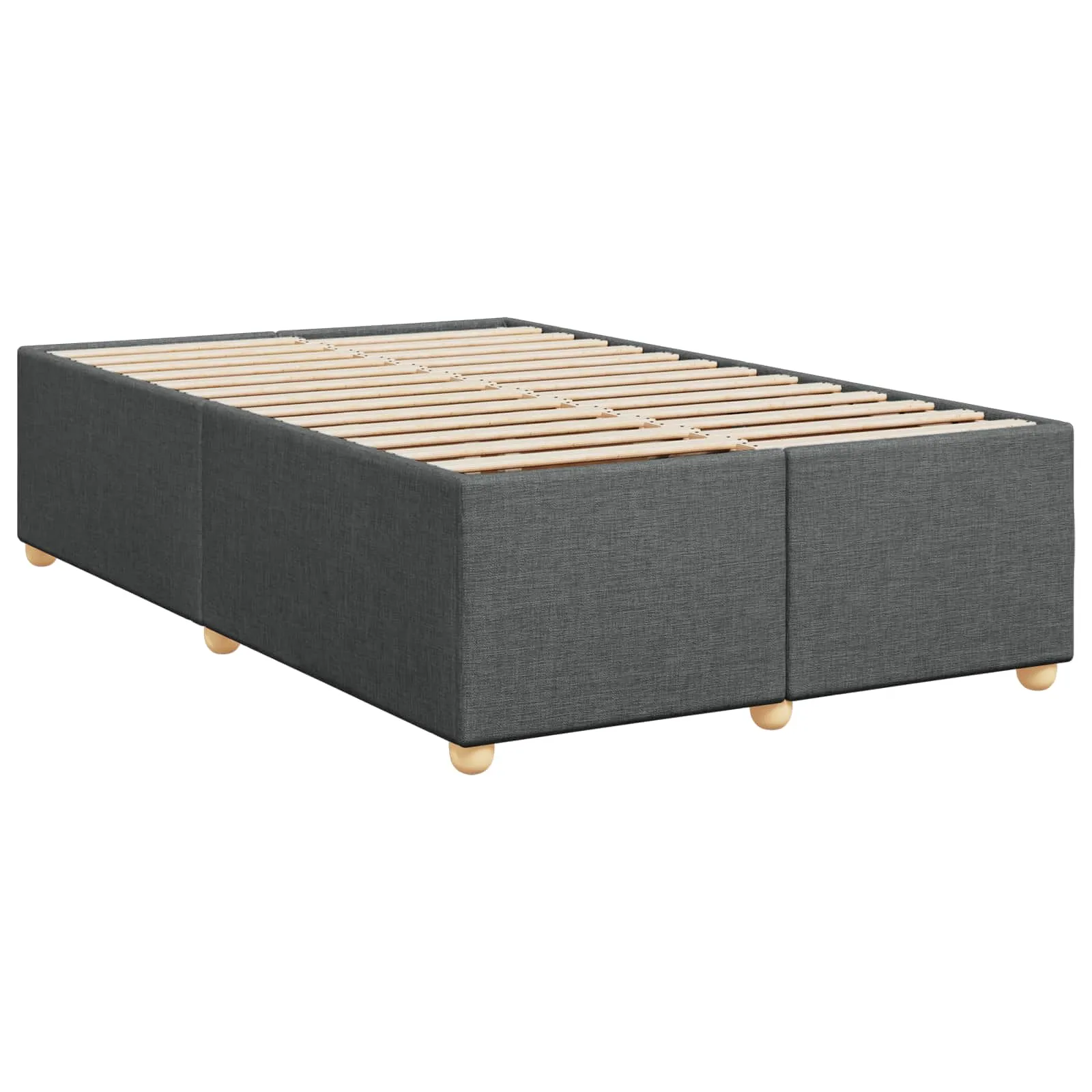 Boxspringbett 120x200 cm mit Topper, Dunkelgrau, Mittelhart