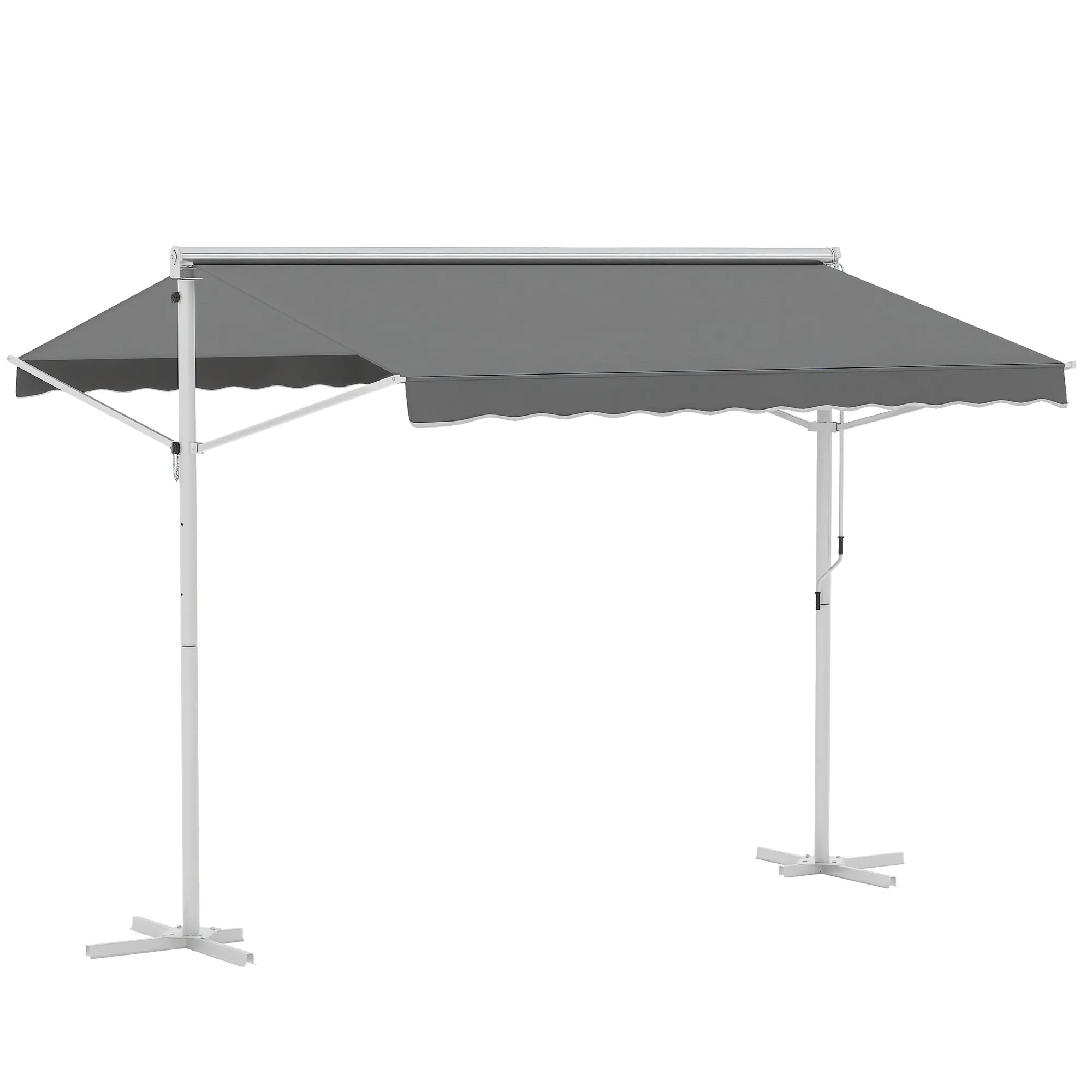 Standmarkise 300x295x255 cm in Grau für Garten und Terrasse