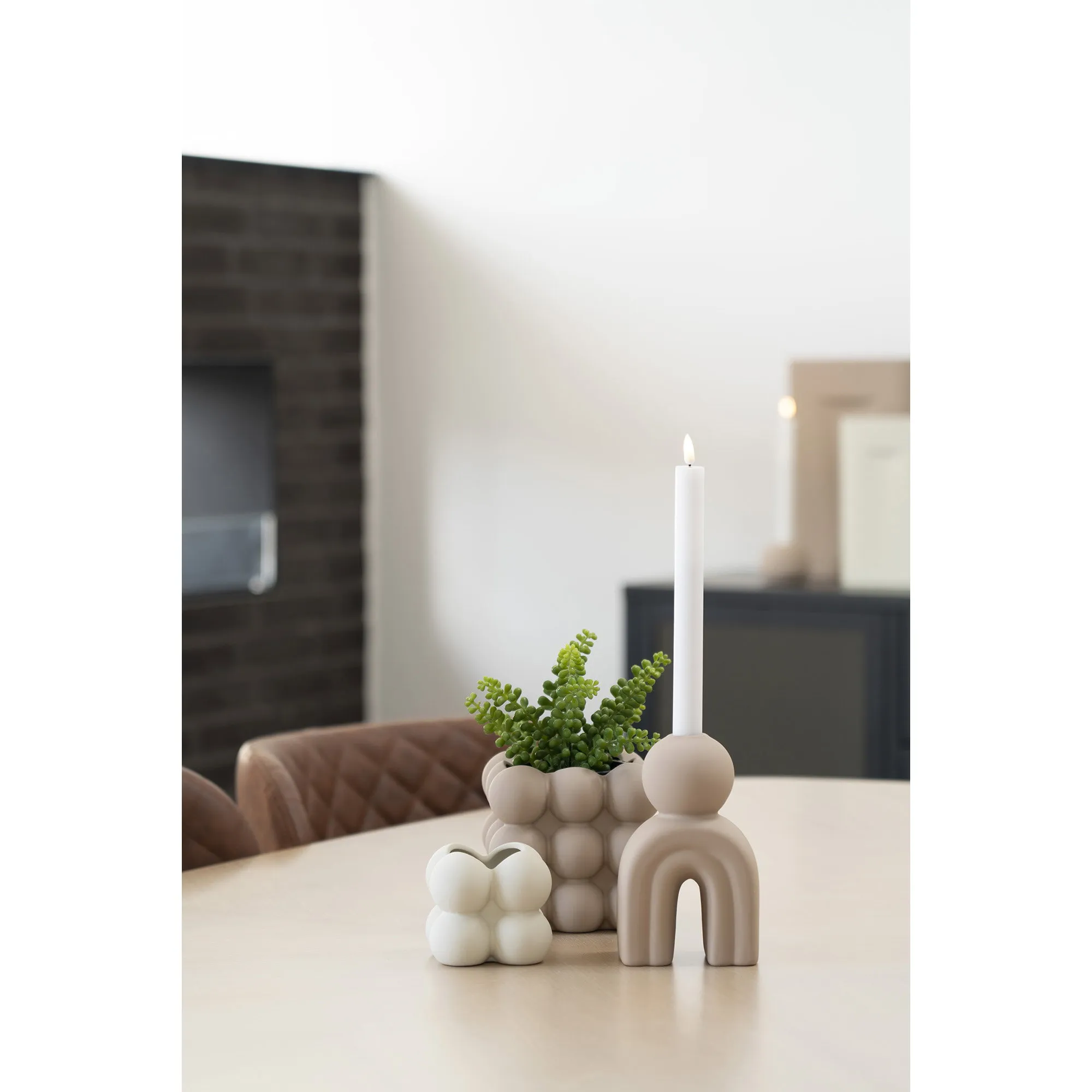 tinkaro Blumentopf Steingut Grau