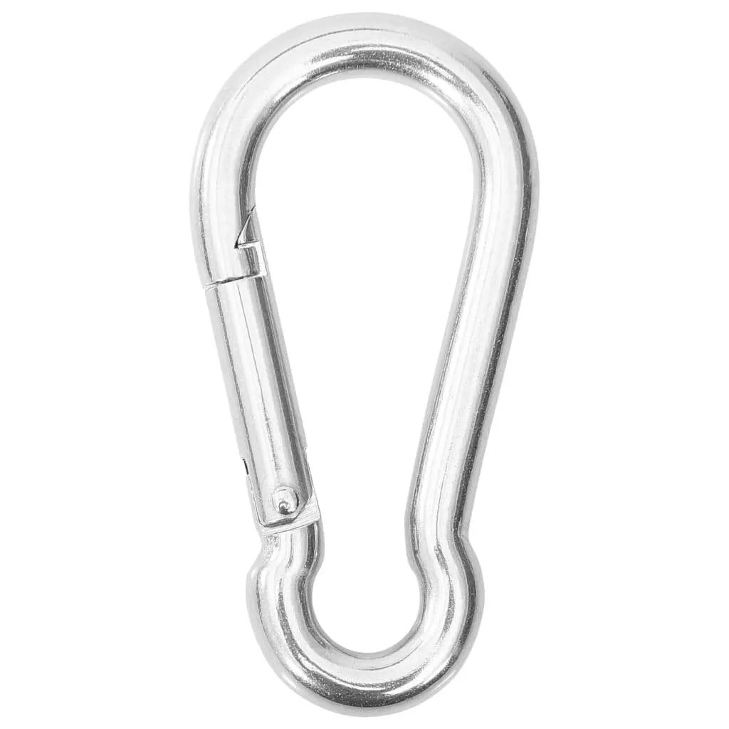 Sonnensegel-Befestigungsset Edelstahl 316, Silber, 2 Karabinerhaken