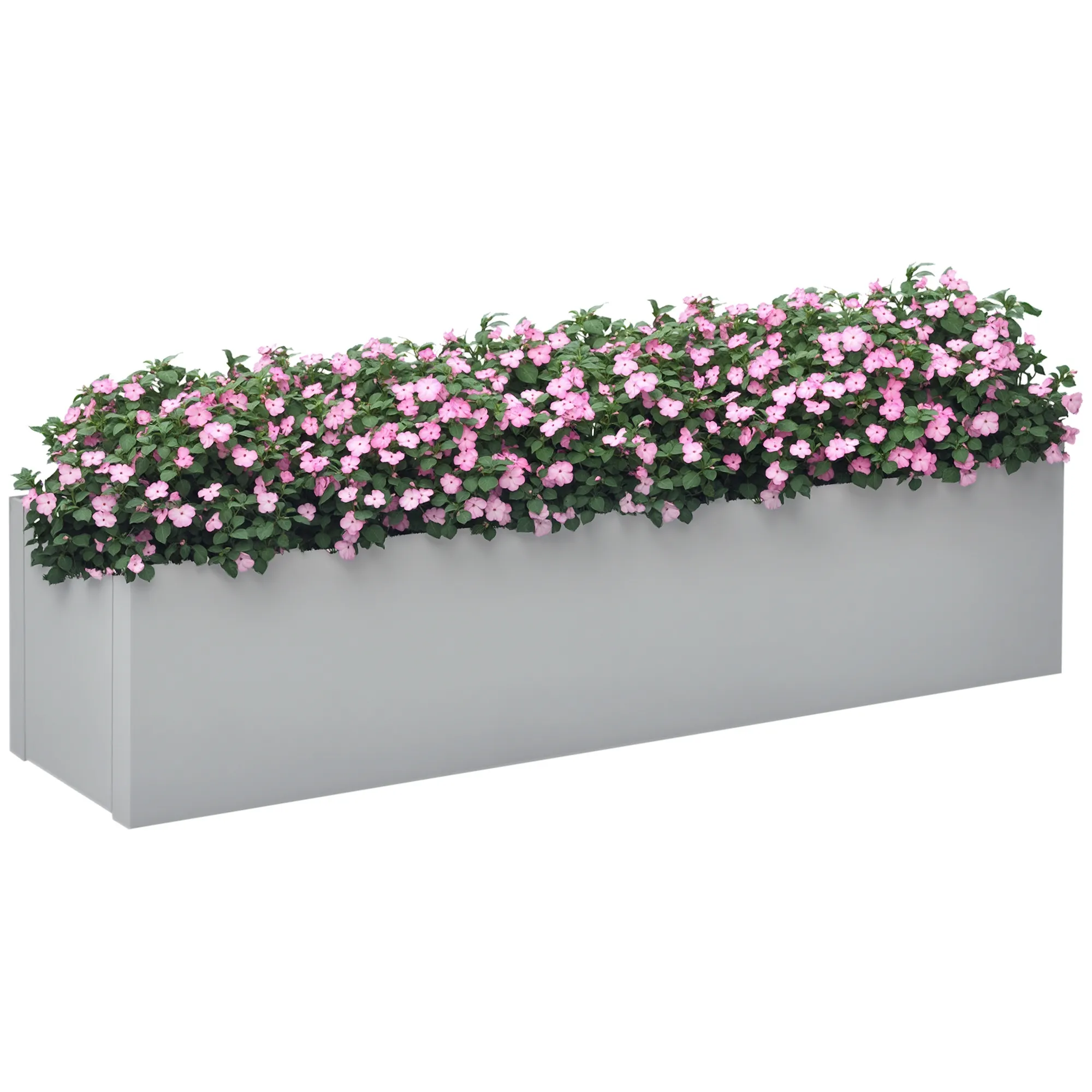 Pflanzkübel Grau 91L x 22B x 22H cm aus Stahl
