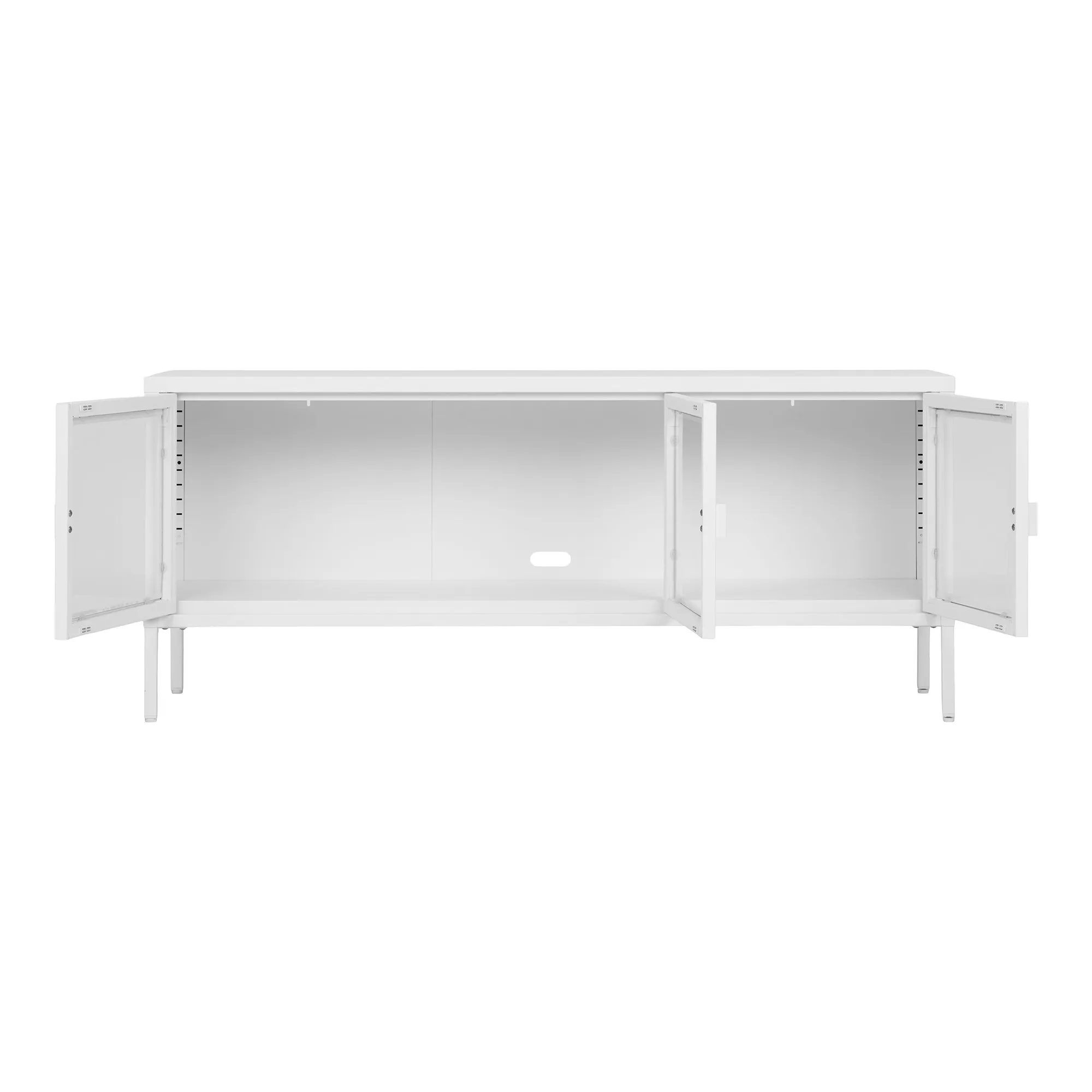 tinkaro TV-Board Brisbane 3 Glastüren 130x40x55 cm Weiß