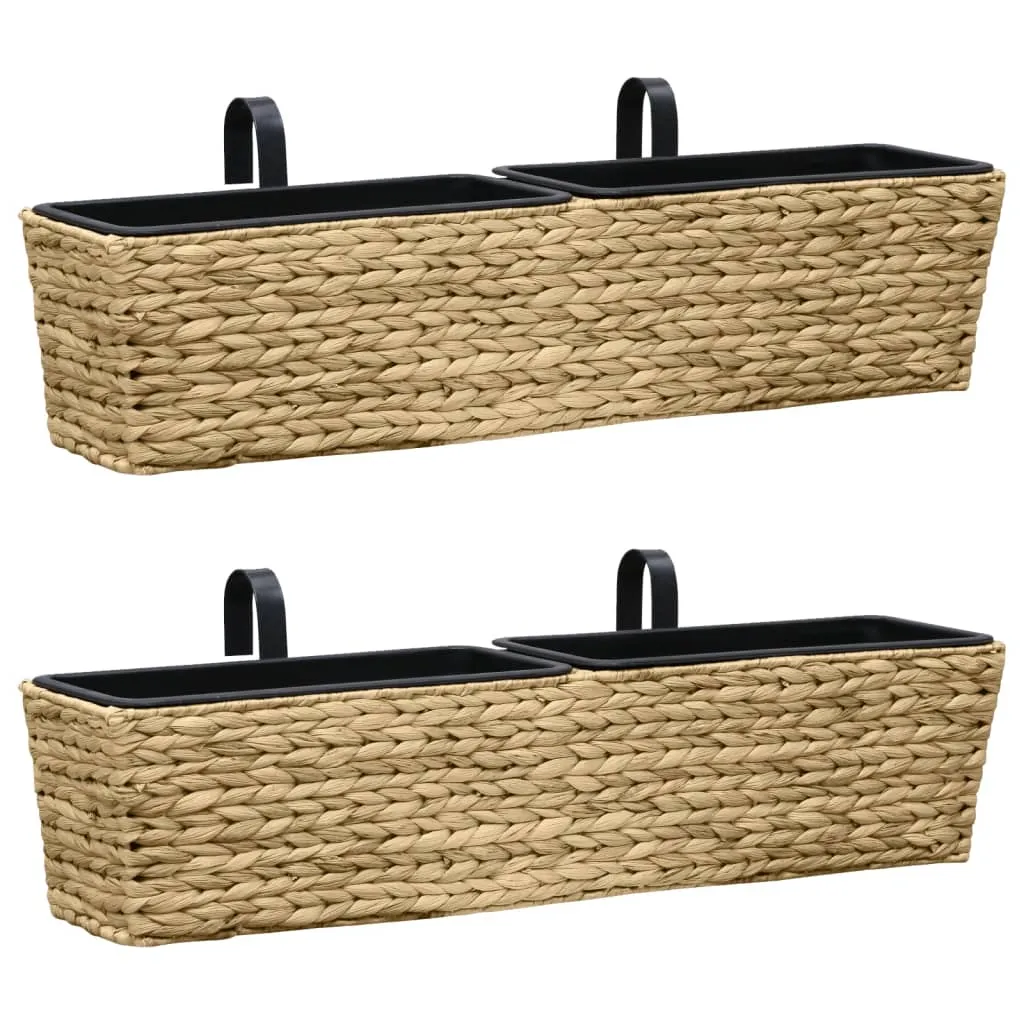 Pflanzgefäß-Set Wasserhyazinthe 80x20x18 cm mit 4 Kunststoff-Innentöpfen