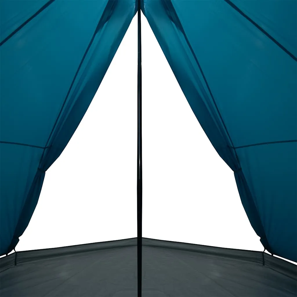 Familienzelt Tipi Blau 400x400x200 cm wasserdicht mit E-Anschluss