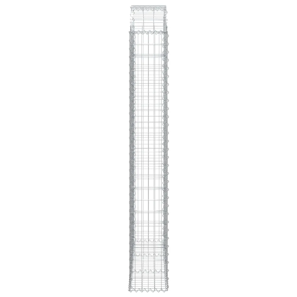 Gabionenkorb Hochbogen 150x30x200/220 cm Silber verzinktes Eisen