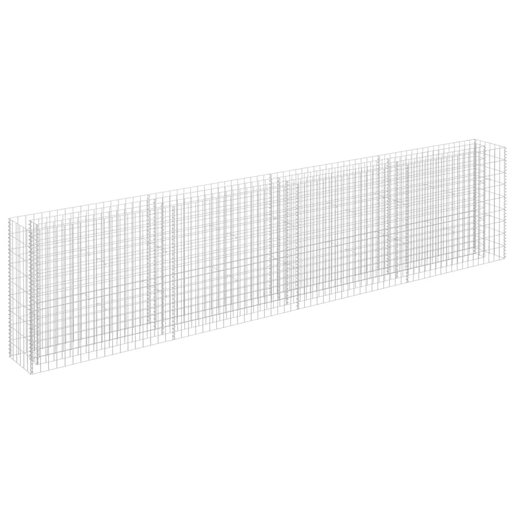 Gabionen-Hochbeet 360 x 30 x 90 cm in Silber