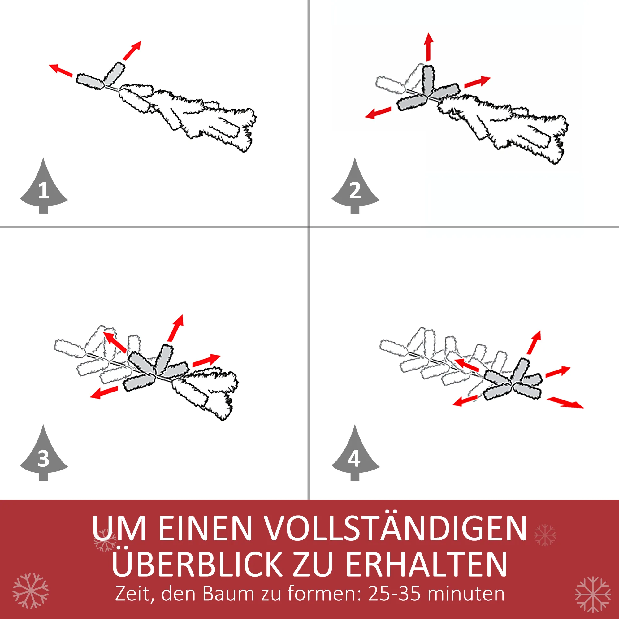 Künstlicher Weihnachtsbaum verschneit mit Zapfen, 180 cm, Grün-Weiß