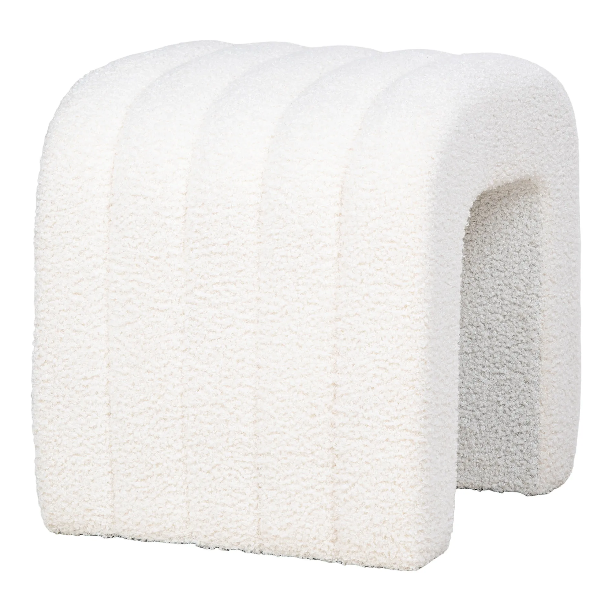 tinkaro Colma Pouf Teddy-Hocker 42 x 41 x 36 cm Weiß