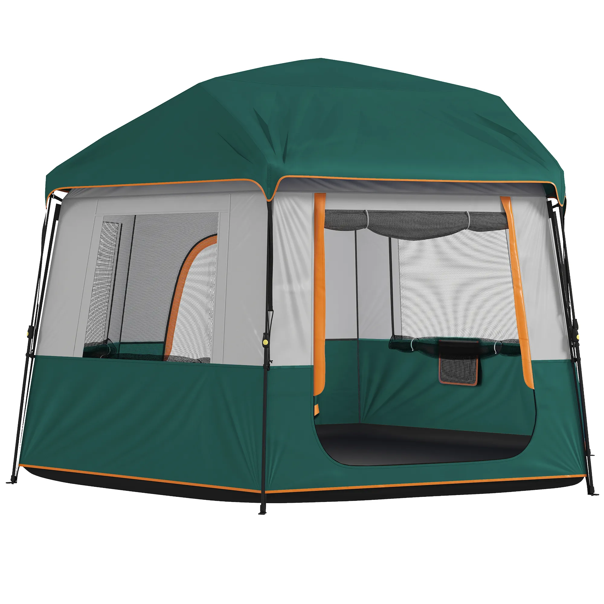 Familienzelt 4-6 Personen 350x350x205 cm Grün