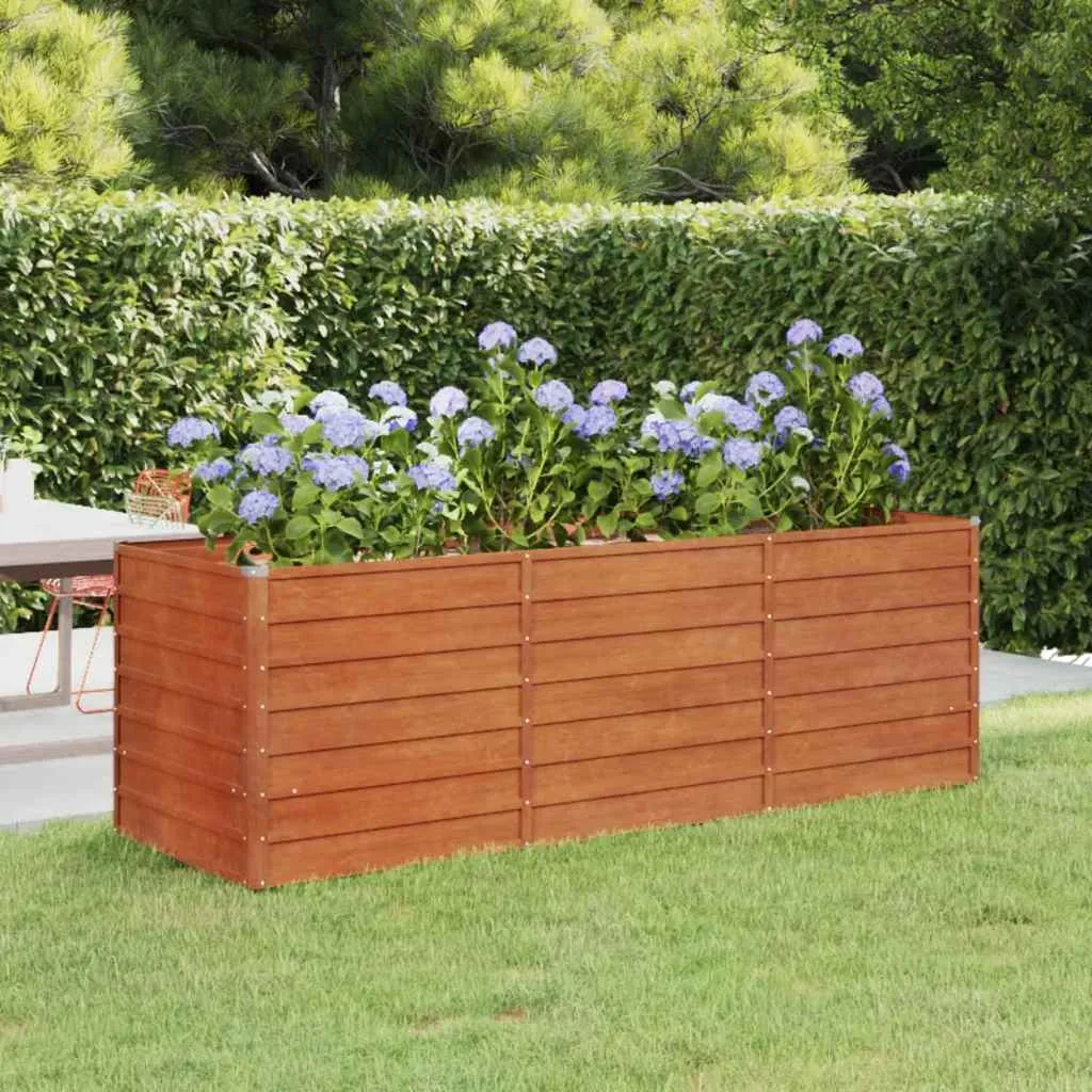 Hochbeet aus Cortenstahl 240 x 80 x 77 cm Rostig