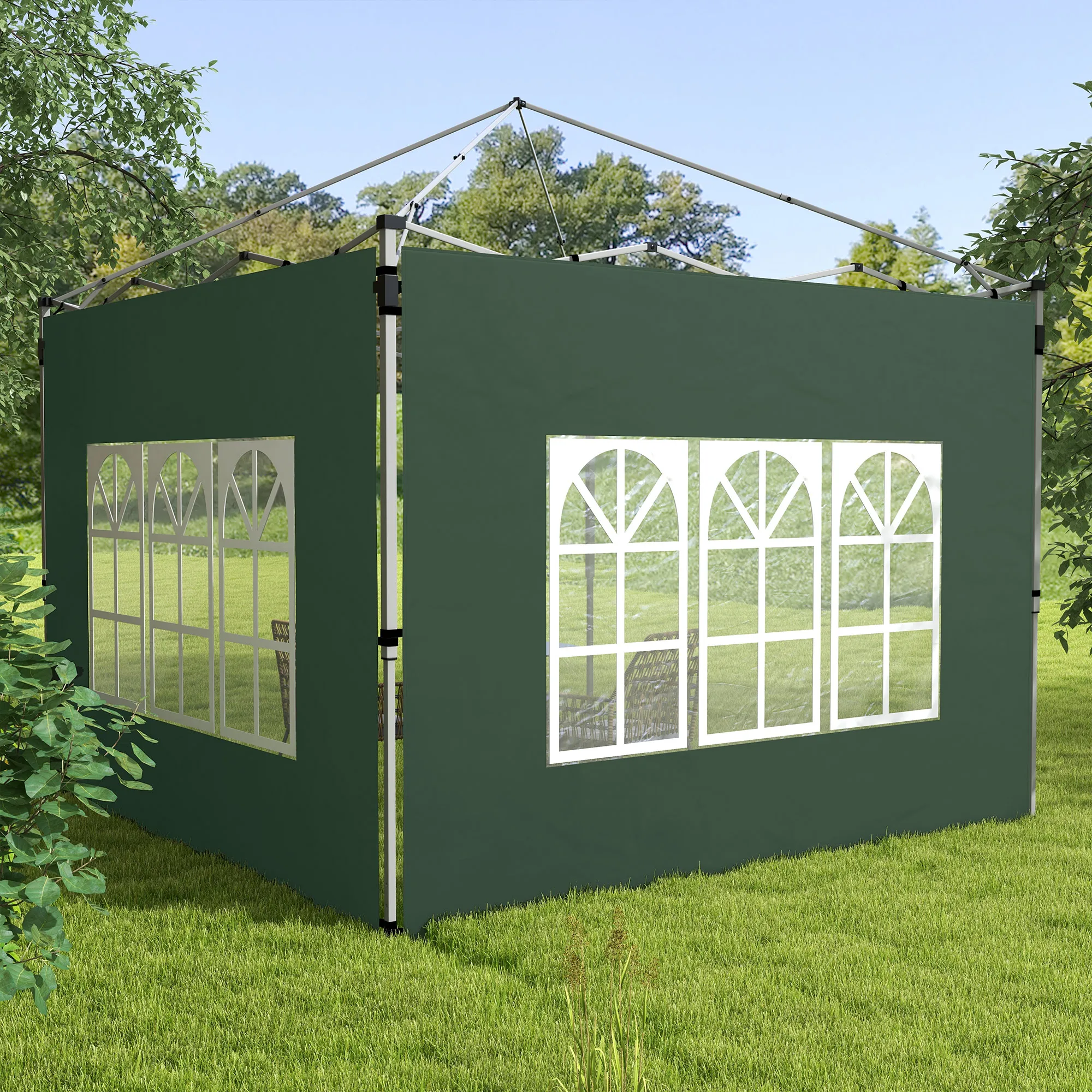 Pavillon Seitenwände 295x195 cm Grün für 3x3 m und 3x4 m