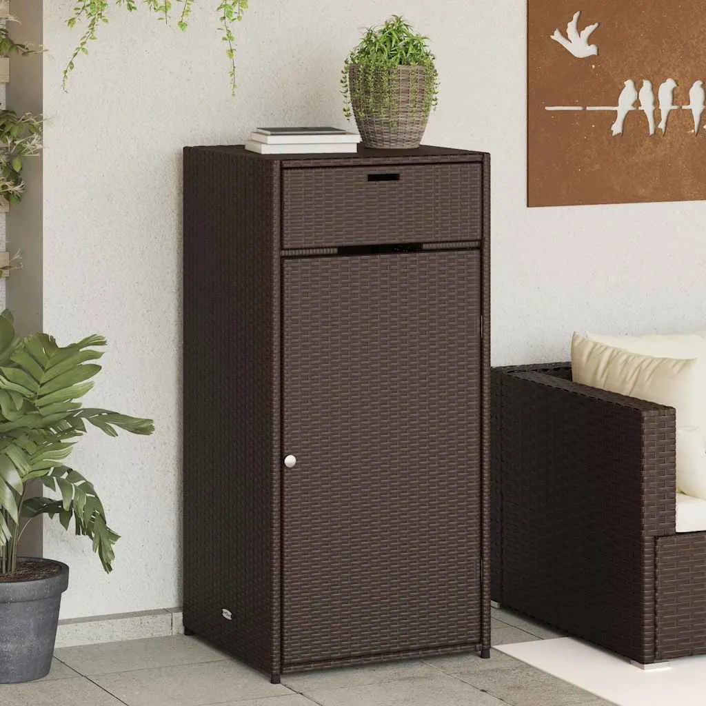 Gartenschrank Braun 55x55x111 cm Poly Rattan