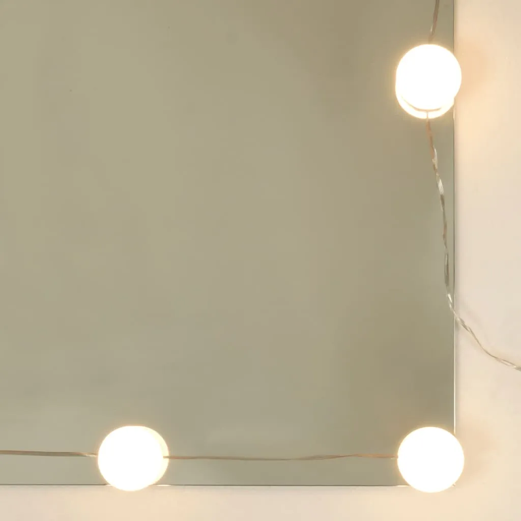 LED-Schminktisch Sonoma-Eiche 60x40x140 cm mit 2 Schränken