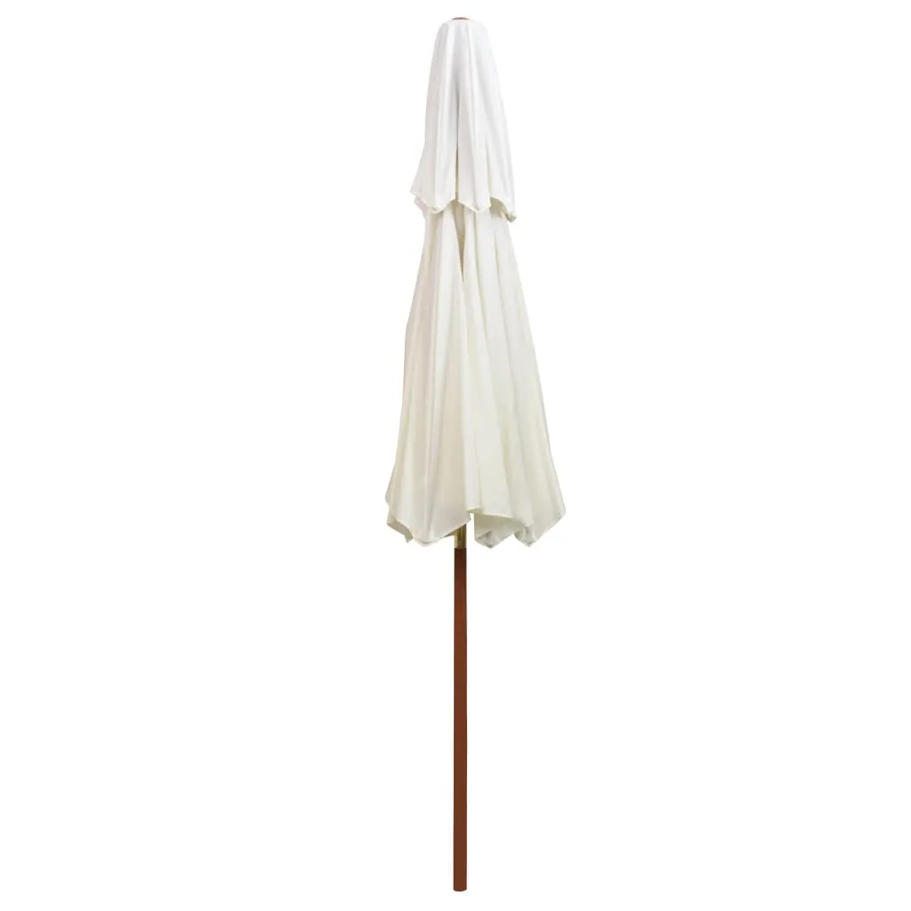 Eleganter Sonnenschirm 270x270 cm Cremeweiß mit Naturholzgestell