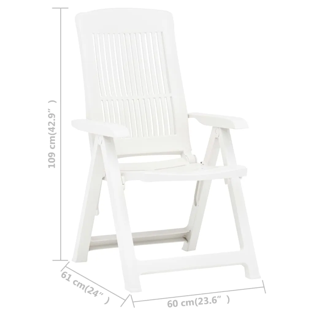 Gartenstuhl-Set Kunststoff Weiß 60x61x109 cm, klappbar, 2er-Set