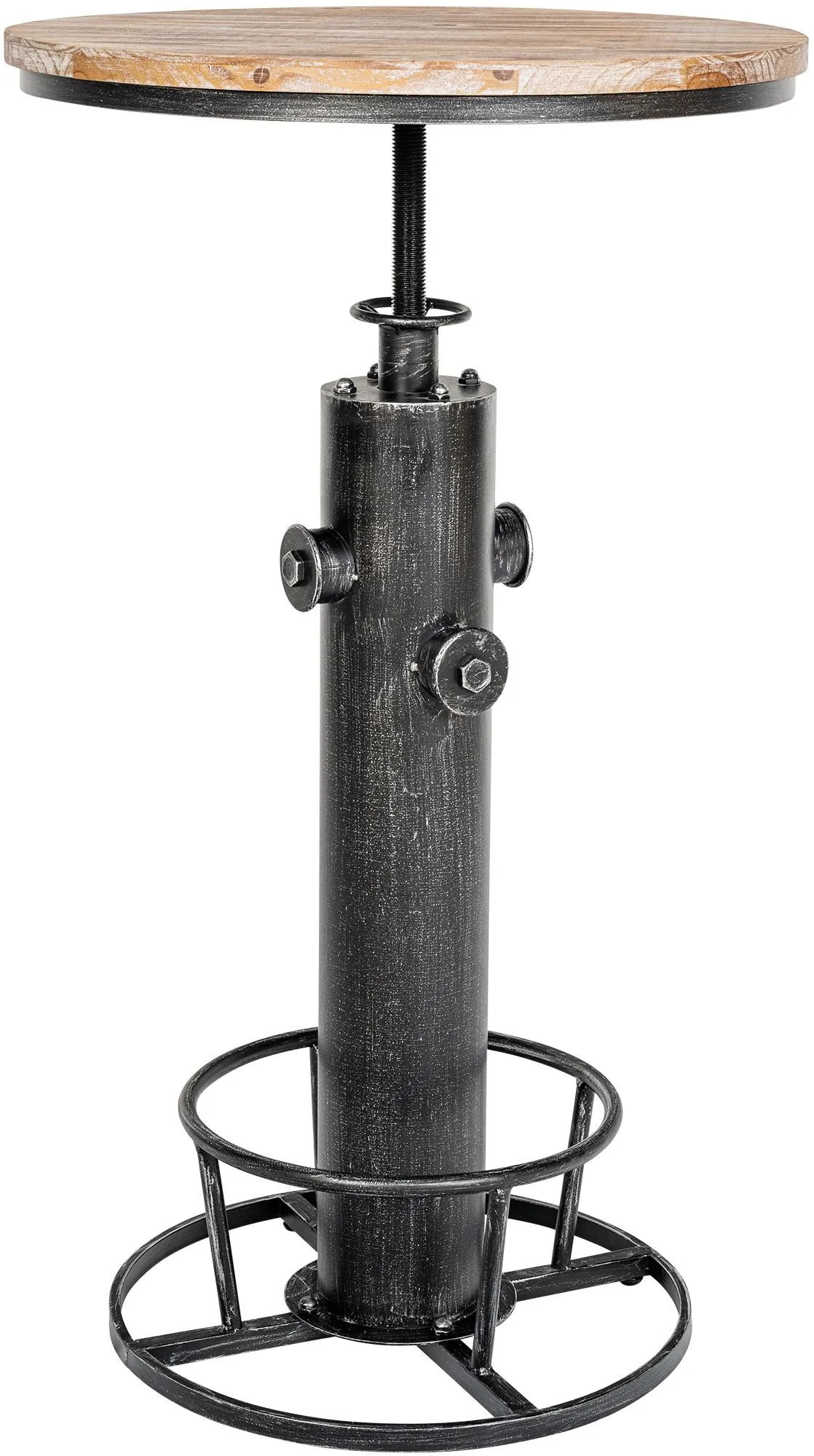 Stehtisch Ruhr Massivholz 54 cm antik silber