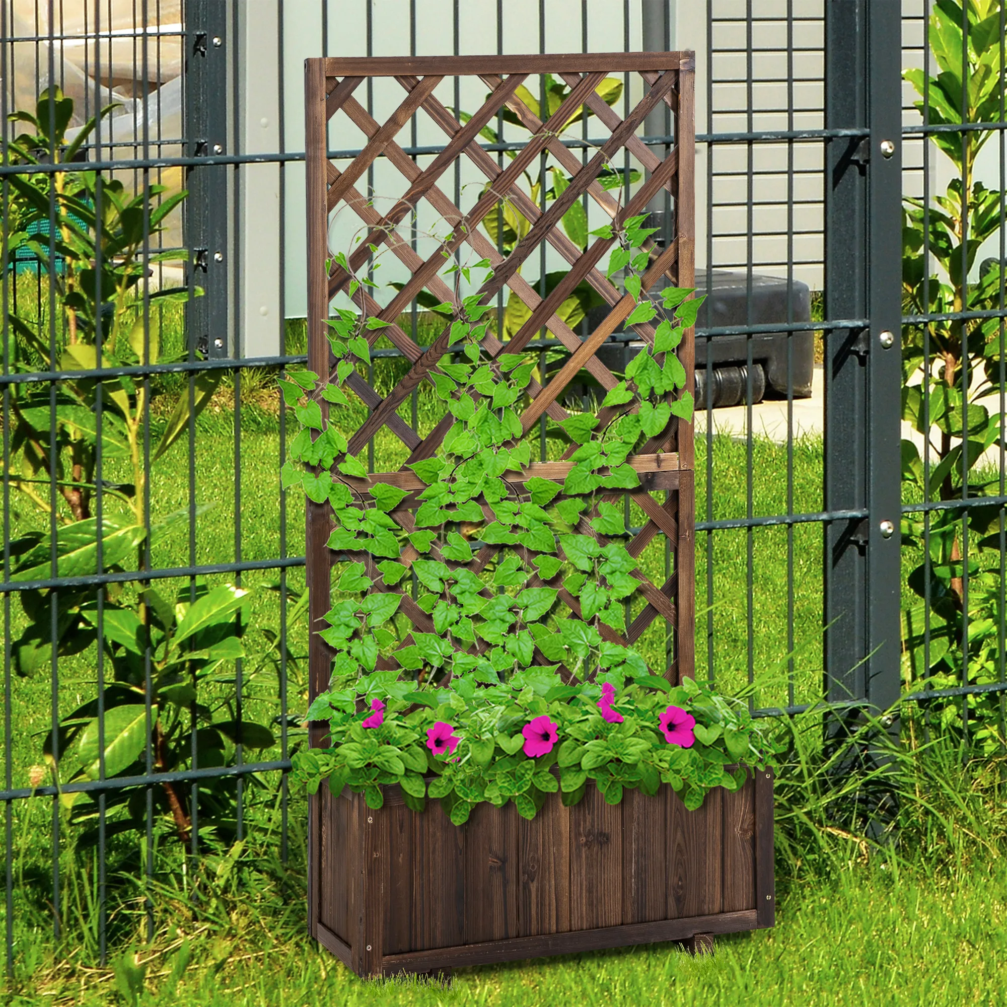 Rustikaler Blumenkasten 72,5L x 31,5B x 149,5H cm Braun