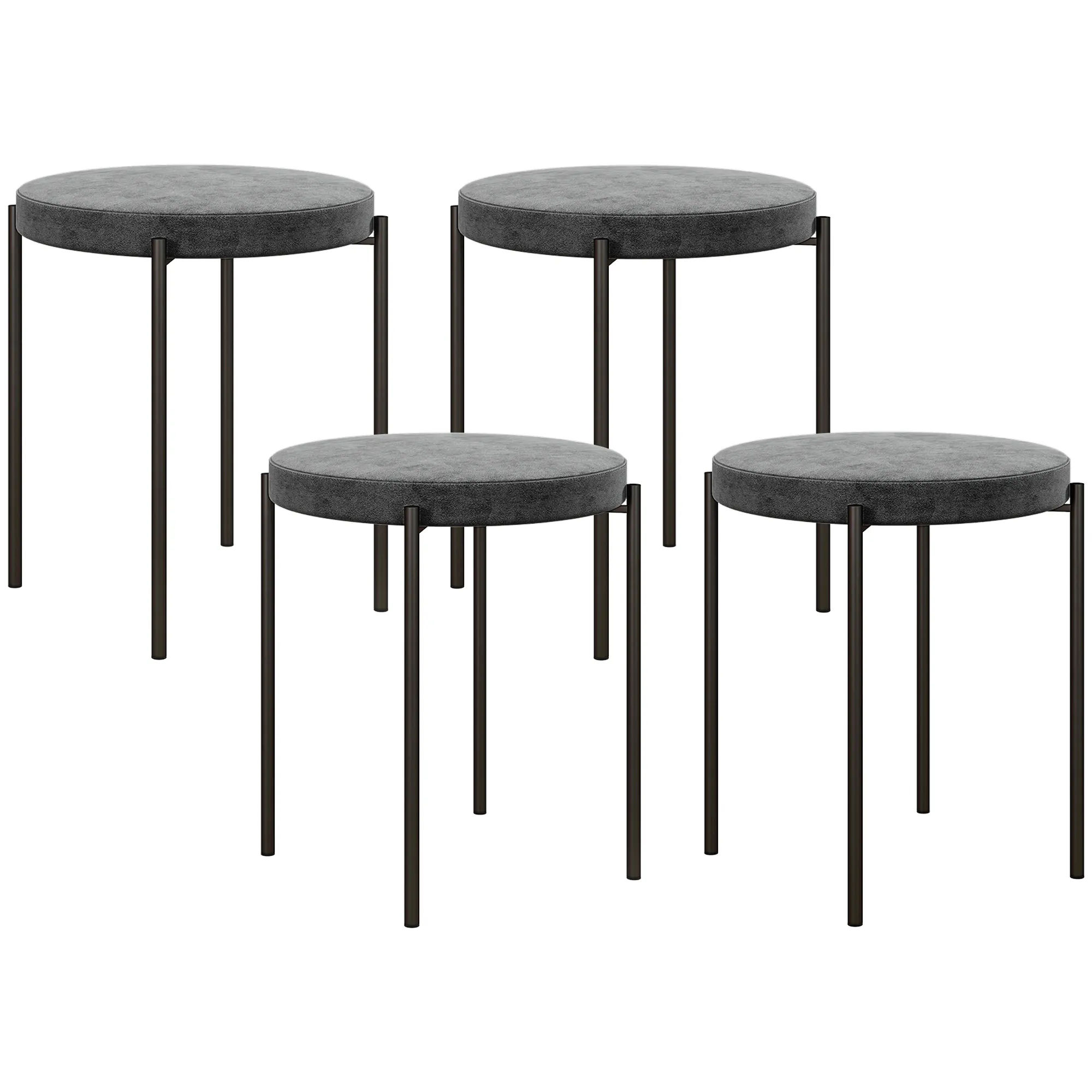 Stapelbare Küchenhocker Dunkelgrau 41,5B x 41,5T x 46H cm