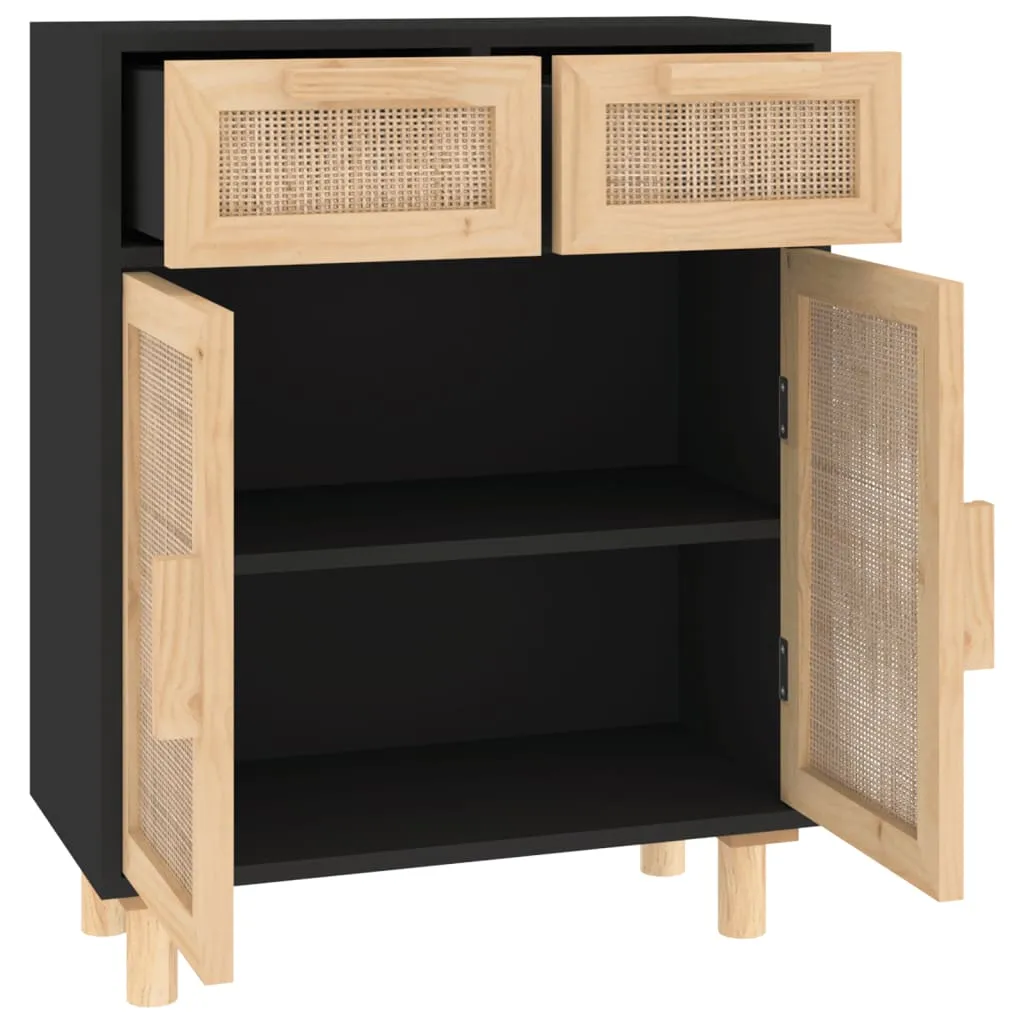 Praktisches Sideboard Schwarz 60 x 30 x 75 cm