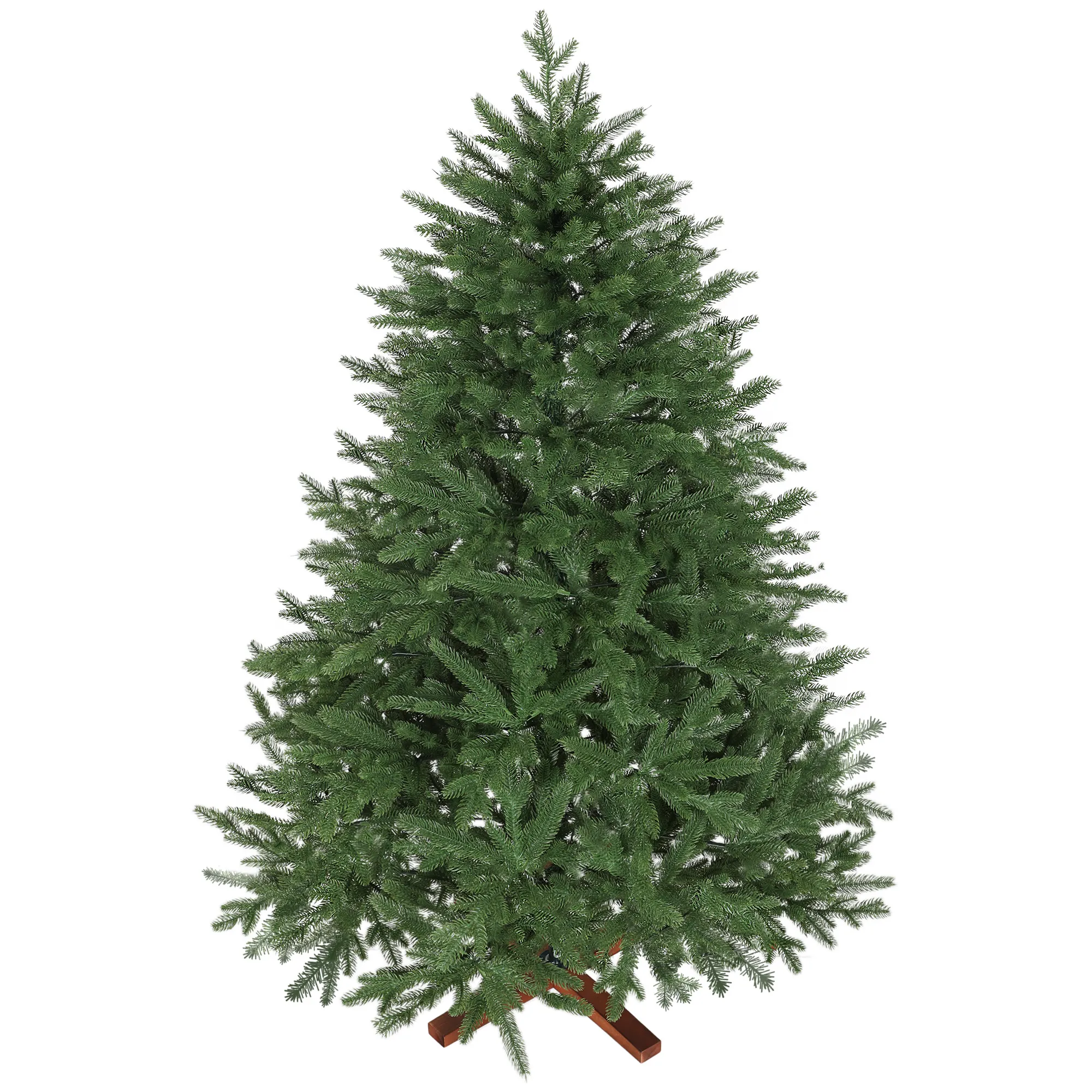 Künstlicher Weihnachtsbaum, realistisches Aussehen, klappbare Zweige, Holzsockel