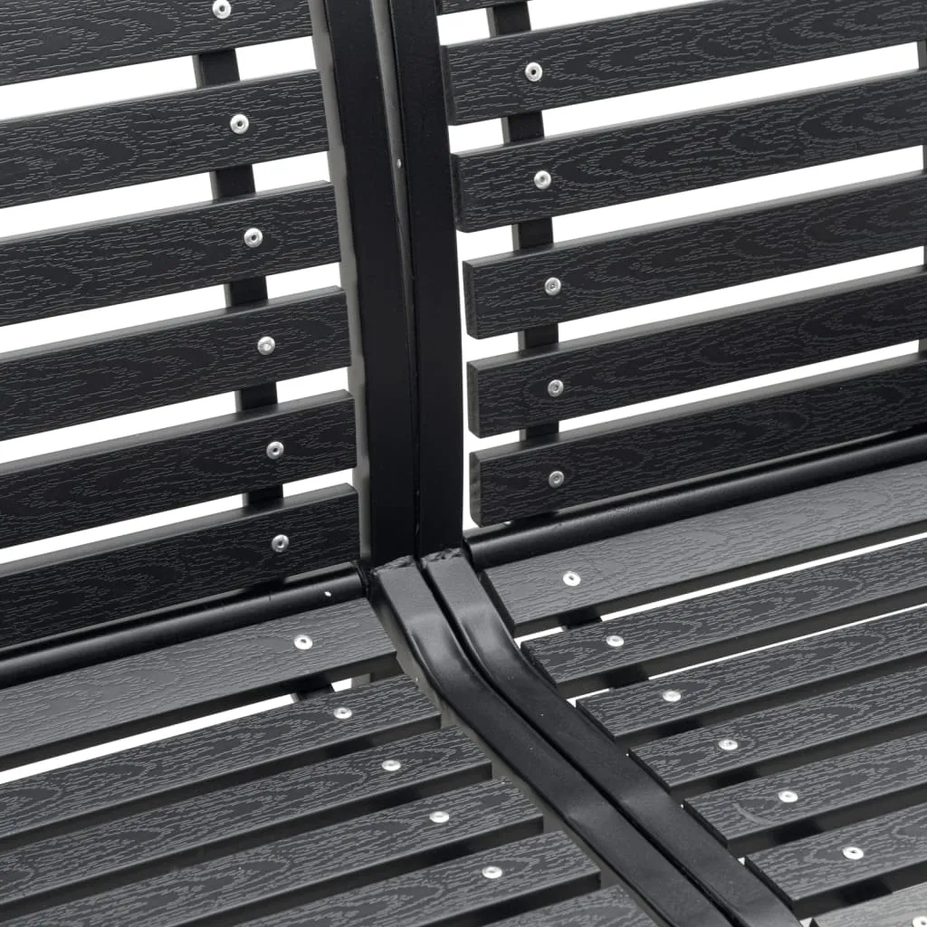 Gartenbank aus WPC und Stahl 231x60x81 cm in Anthrazit