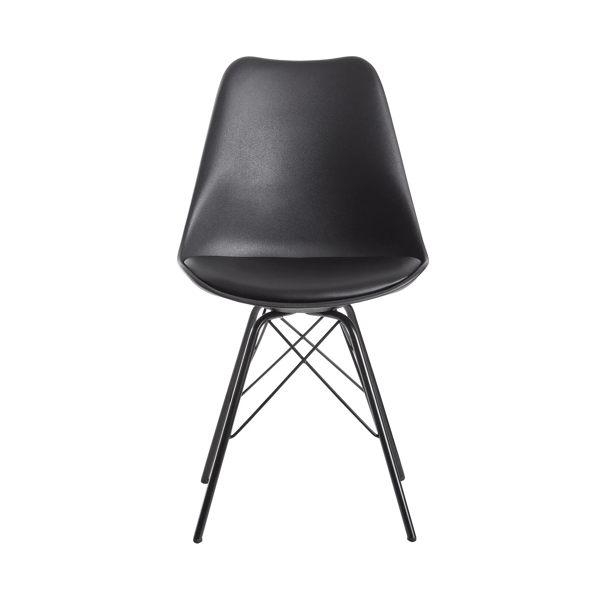Esszimmerstuhl 2er Set Schwarz Küchenstuhl Kunststoff Skandinavisches Design